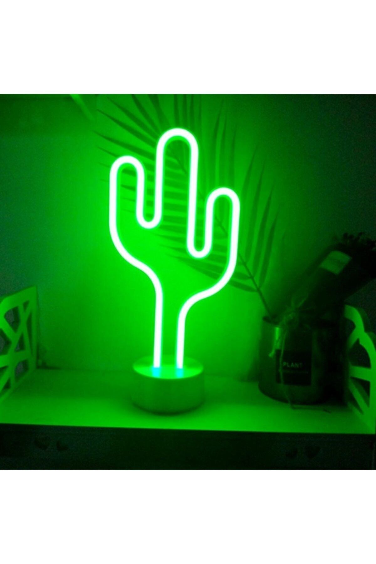 FOKUL Kaktüs Dekoratif Neon Led Masa Ve Duvar Lambası Gece Lambası