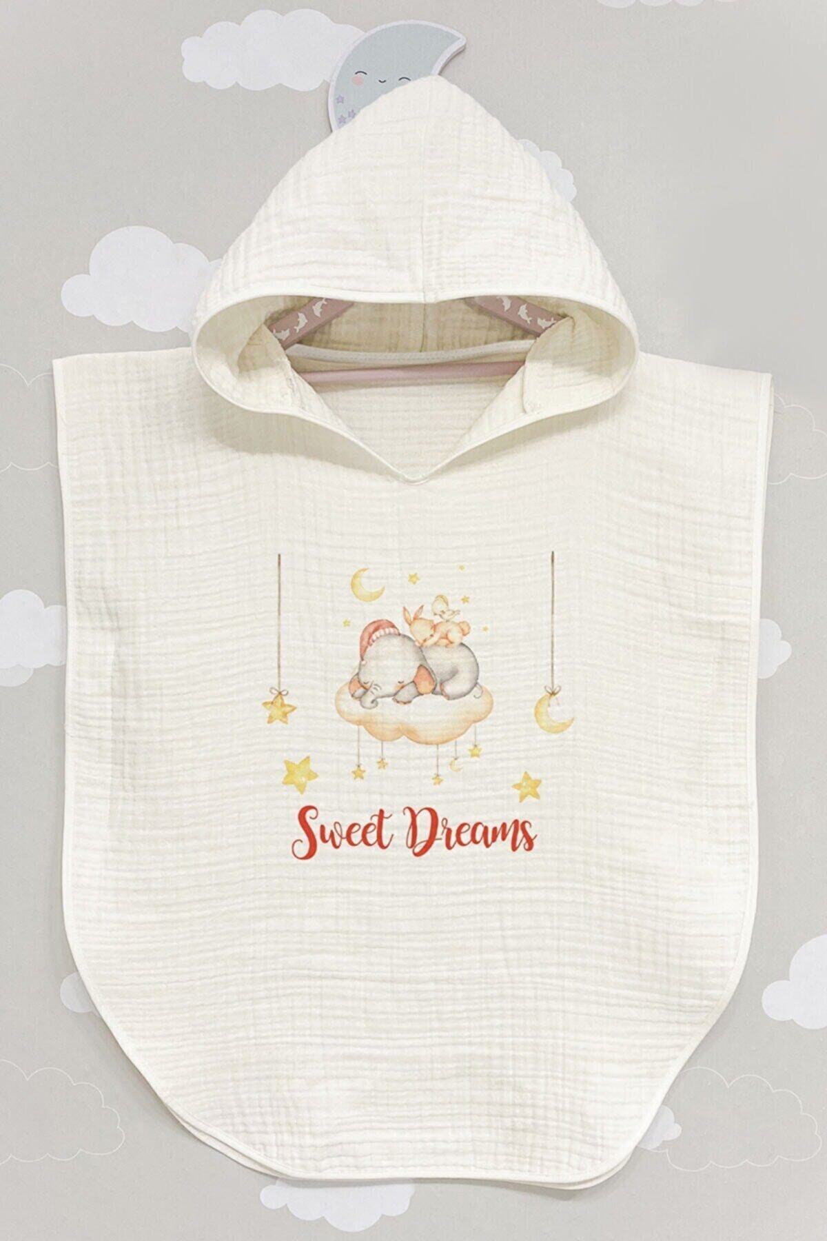 BabyLimon Sleep Elephant 4 Kat Müslin Kapüşonlu Panço - For Baby Serisi