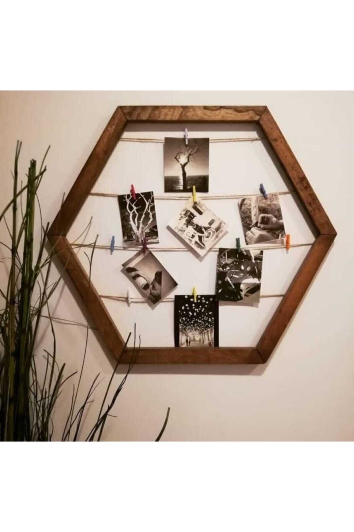 AHŞAPDESİNG Altıgen Ahşap Fotoğraflık