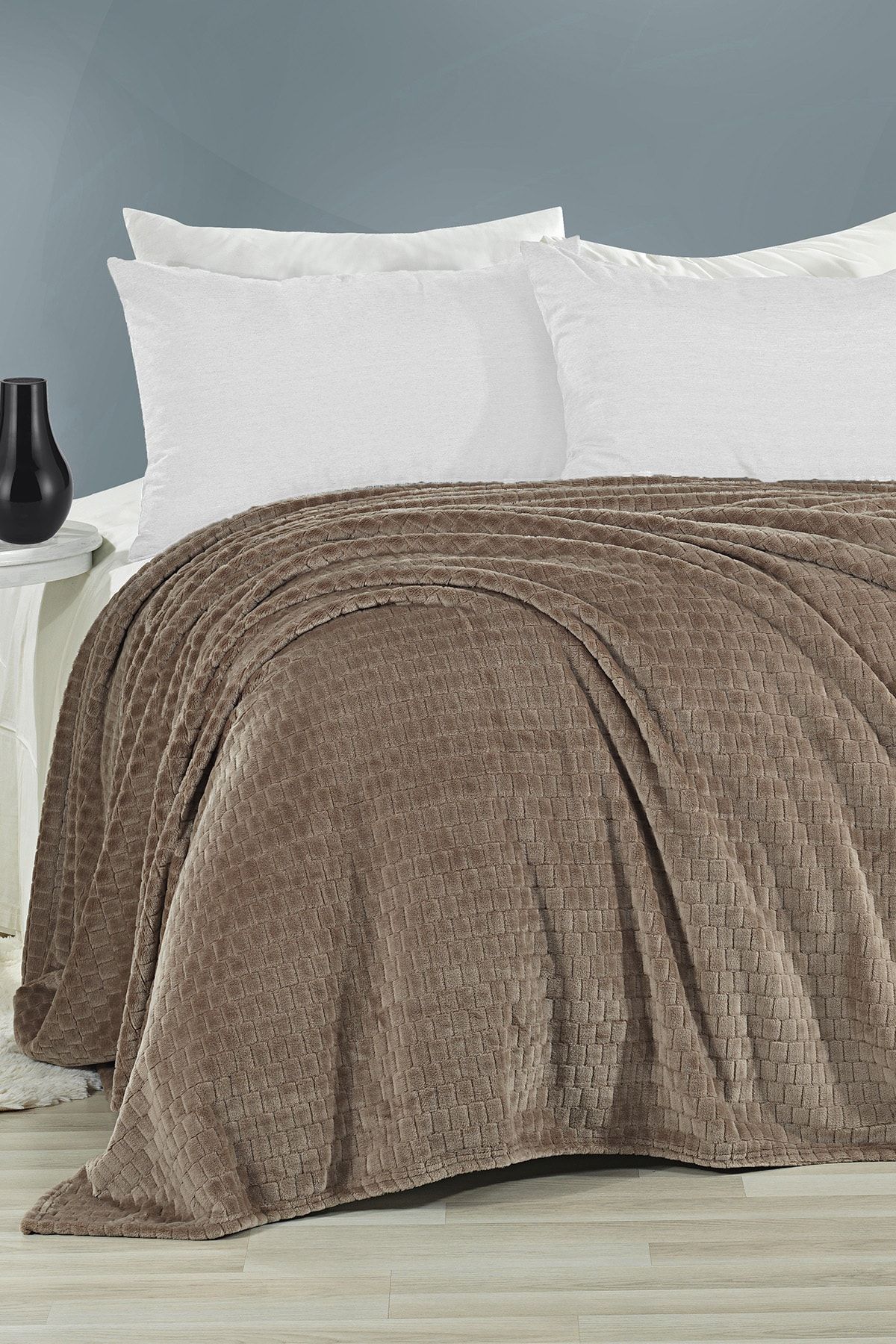 Evlen Home Melinda Supersoft Çift Kişilik Battaniye Cappuccino