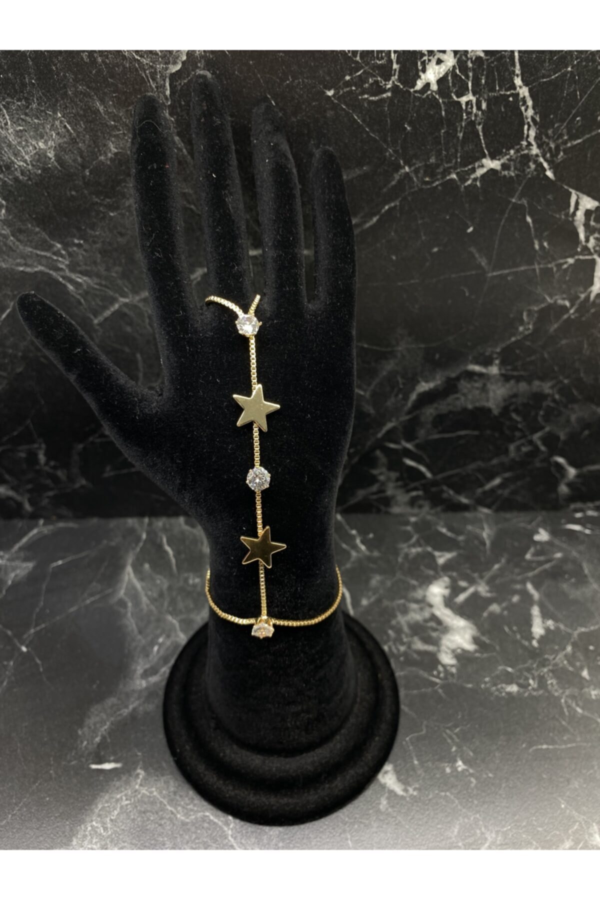 Noir Accessories Zirkon Taşlı Yıldız Desenli Şahmeran