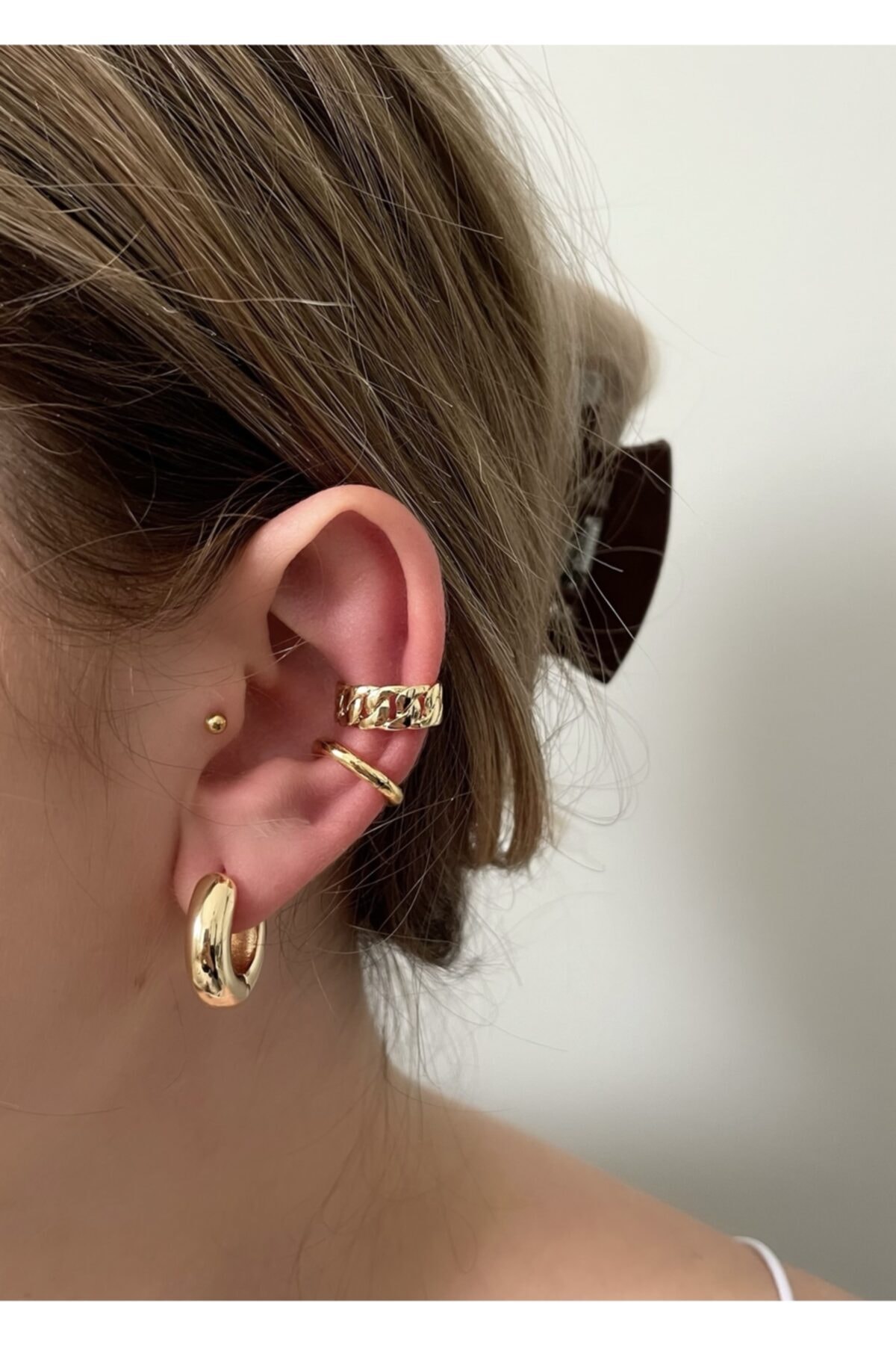 KİLİGİSTANBUL Zincir&basic 2'li Earcuff