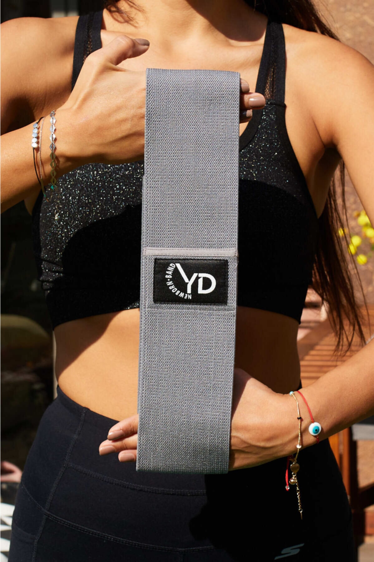 YDFit Loop Band Yd Band Direnç Lastiği Egzersiz Bandı Sert Direnç Gri ( 18-22 Kg)