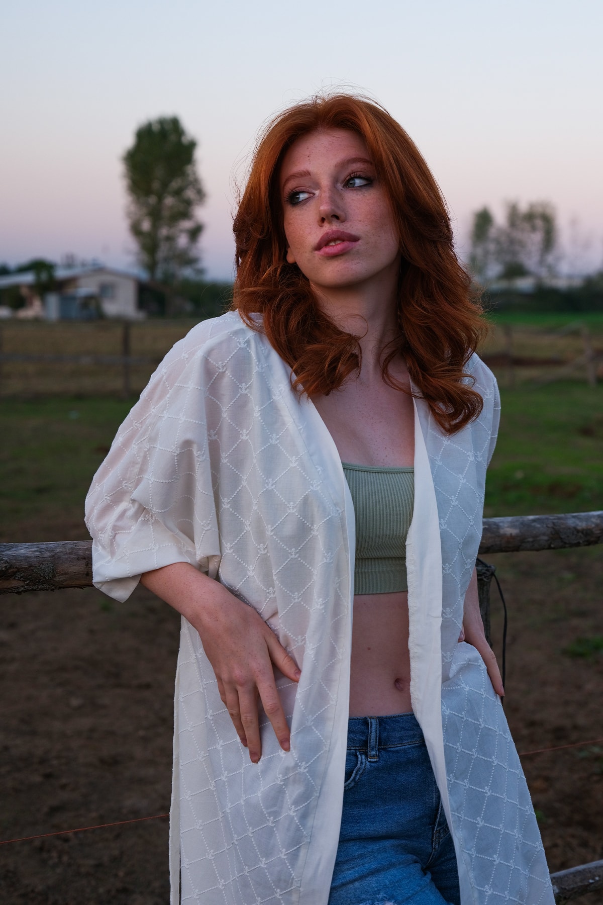 VALERIA Pamuklu Vual Kumaş Drom Kimono