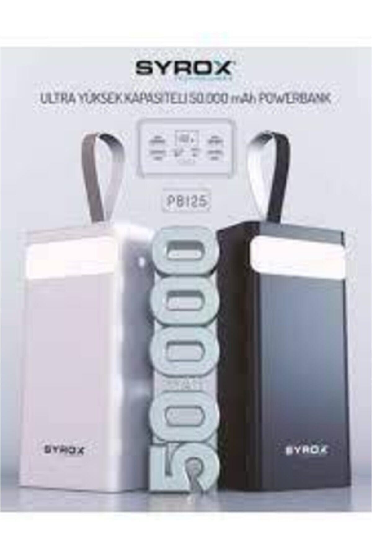 Syrox Pb125 50.000 Mah Led Göstergeli Fenerli Powerbank
