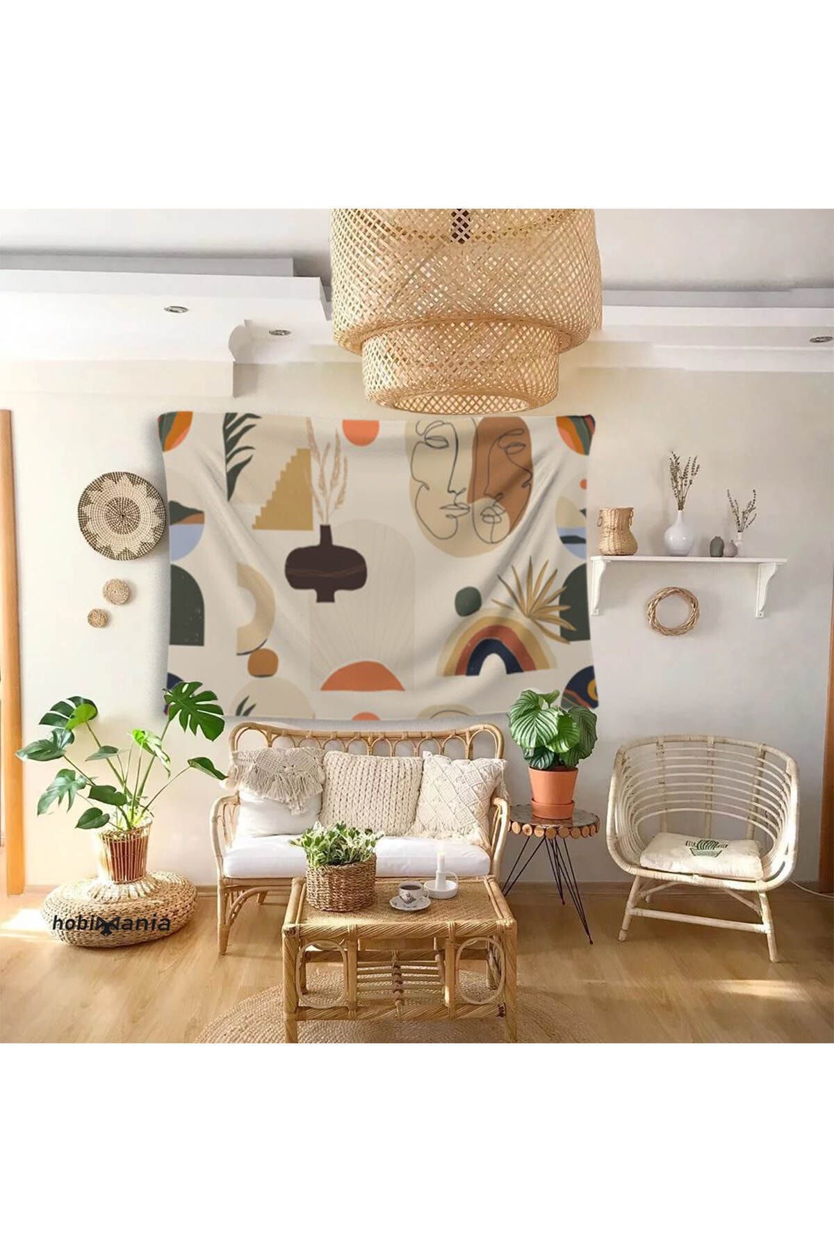 Hobimania Duvar Örtüsü Tapestry Bohem Psychedelic Bohemian Hippy 150x100 Cm Duvar Dekorasyon Moda