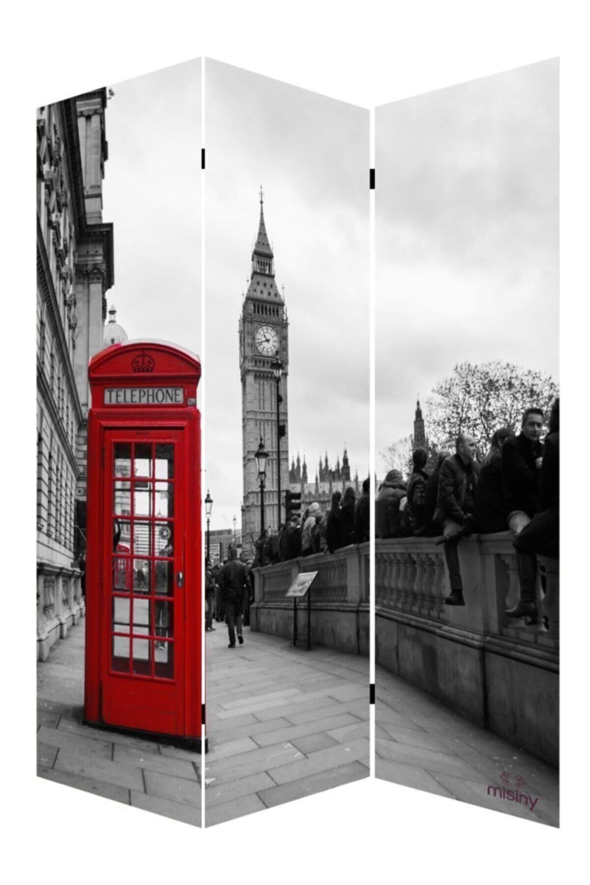 Misiny 120x180 3 Kanatlı Londra Kanvas Paravan