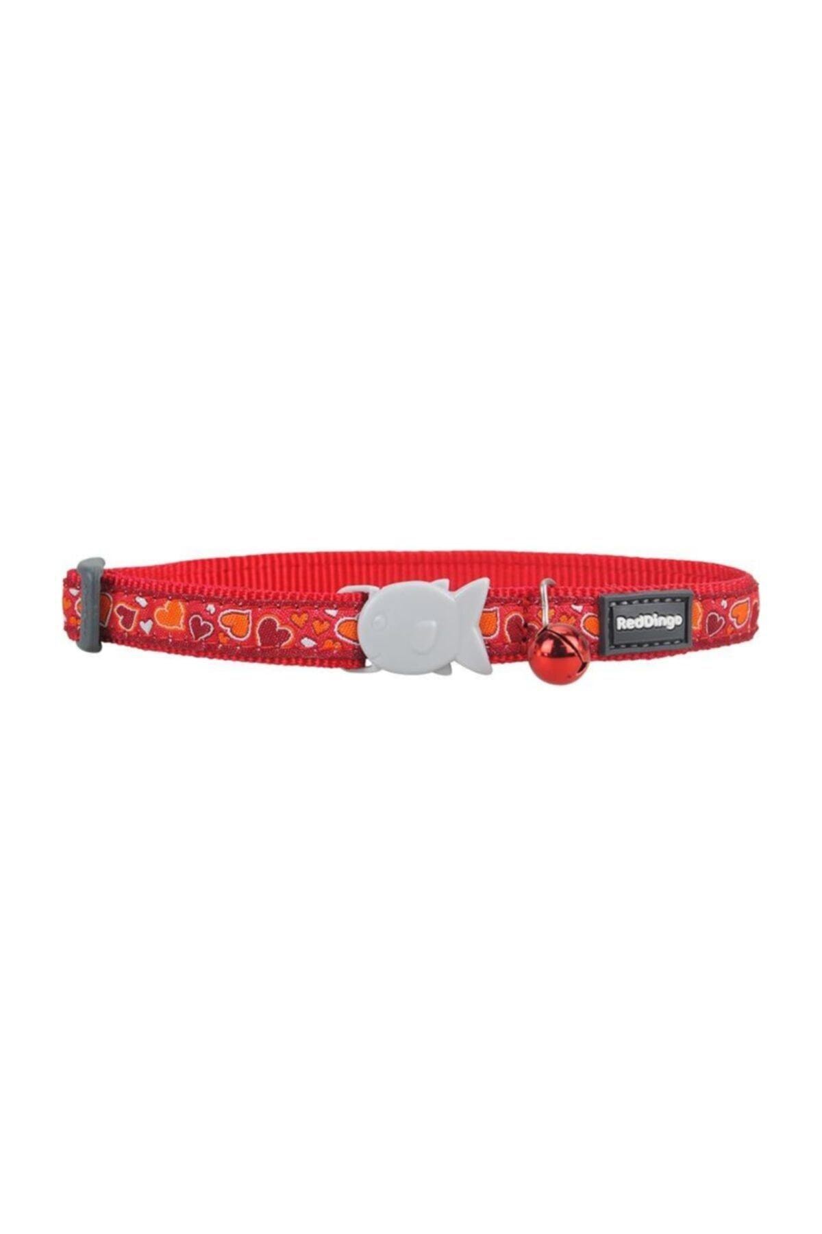 RedDingo Breezy Love Desenli Kırmızı Kedi Boyun Tasması 12 Mm