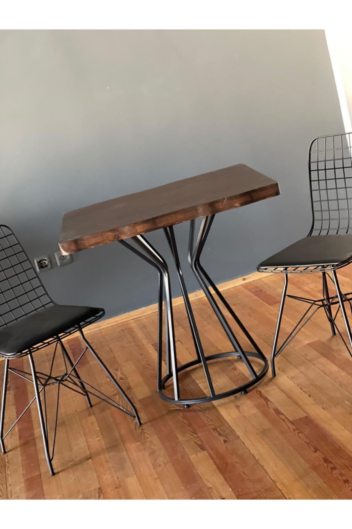 Ahşap Center Kütük Masa Takımı 2sandalyeli