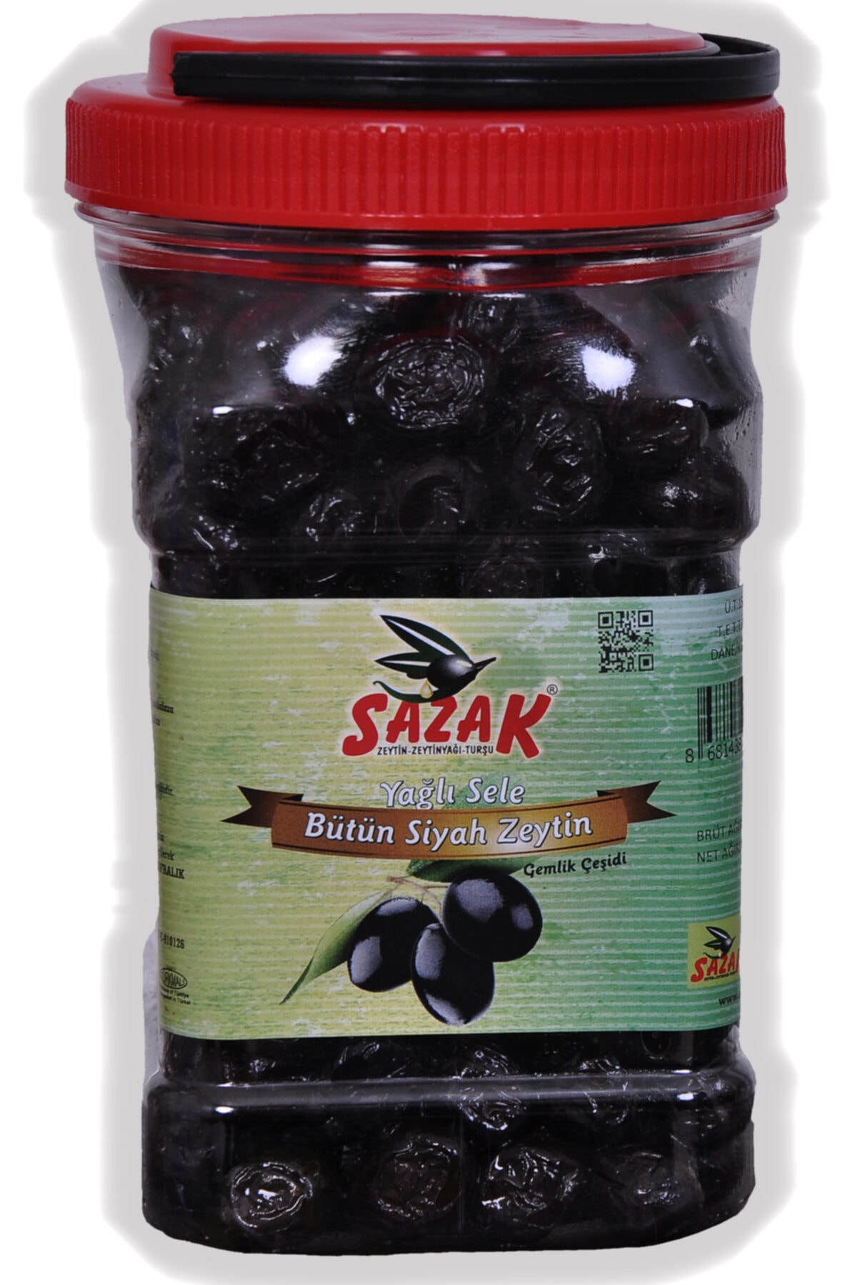 sazak zeytin zeytinyağı Yağlı Sele Siyah Zeytin 900 Gr. 381-410 3xs