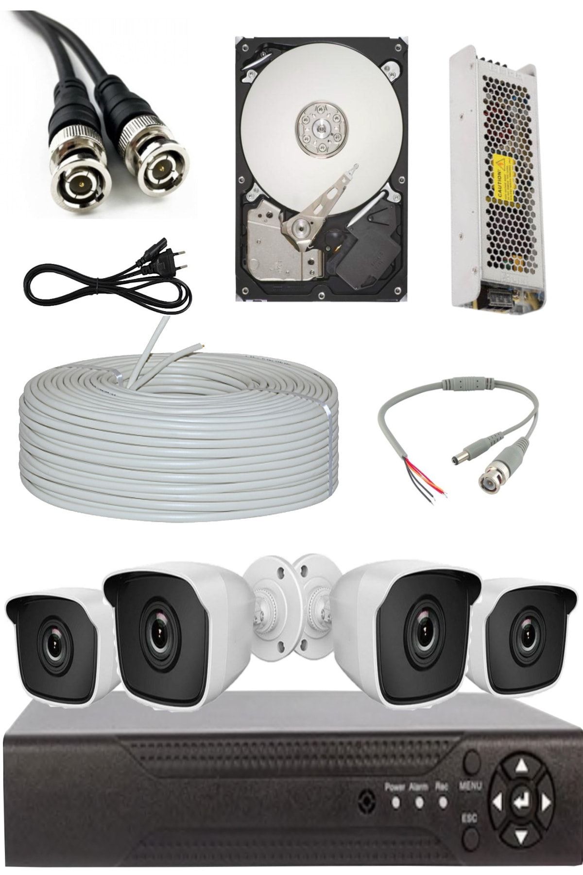 ELİTCAM Elit Ahd Süper 4 Kameralı Set 1080p Full Hd