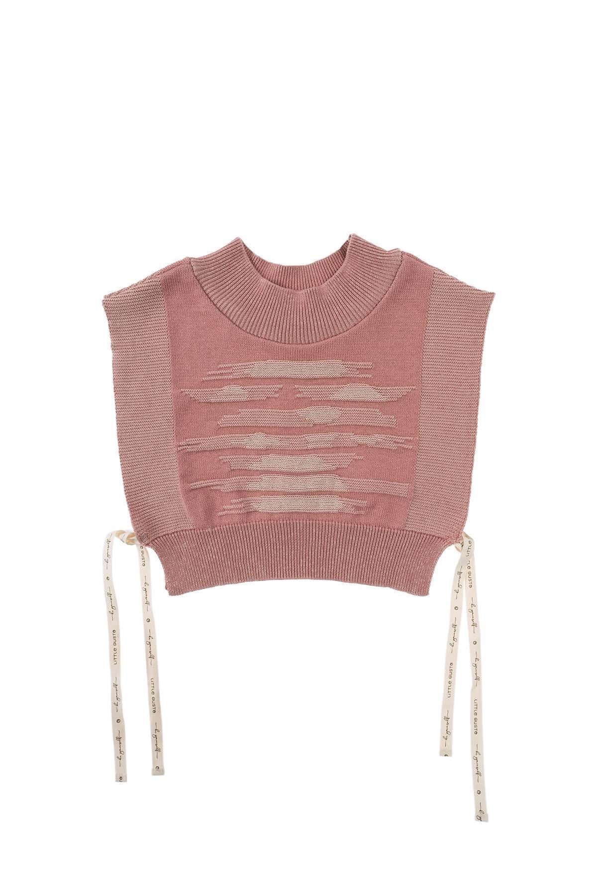 Little Gusto Örgü Süveter Pembe Organik Pamuk