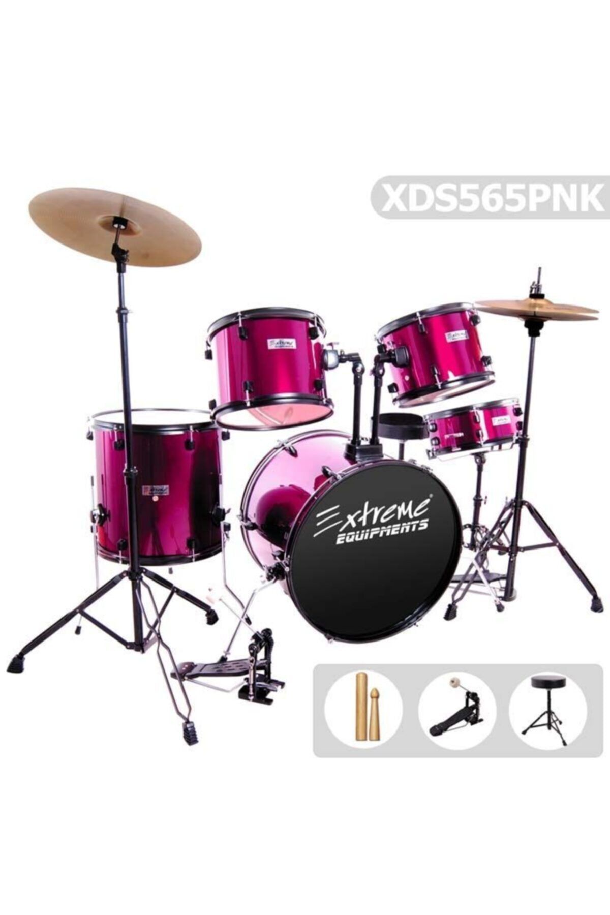 Extreme Bateri Davul Seti Pembe Xds565pnk