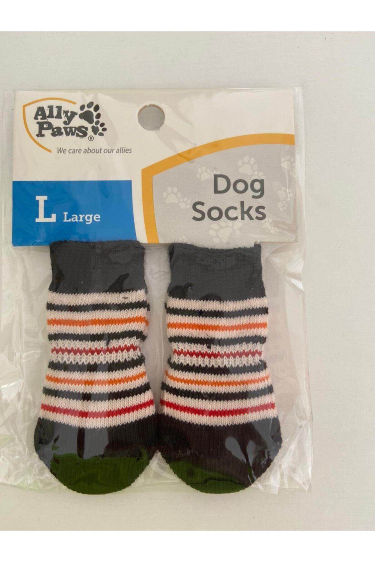 ALLYPAWS Köpekler Için Kaymaz Tabanlı 4lü Çorap Large