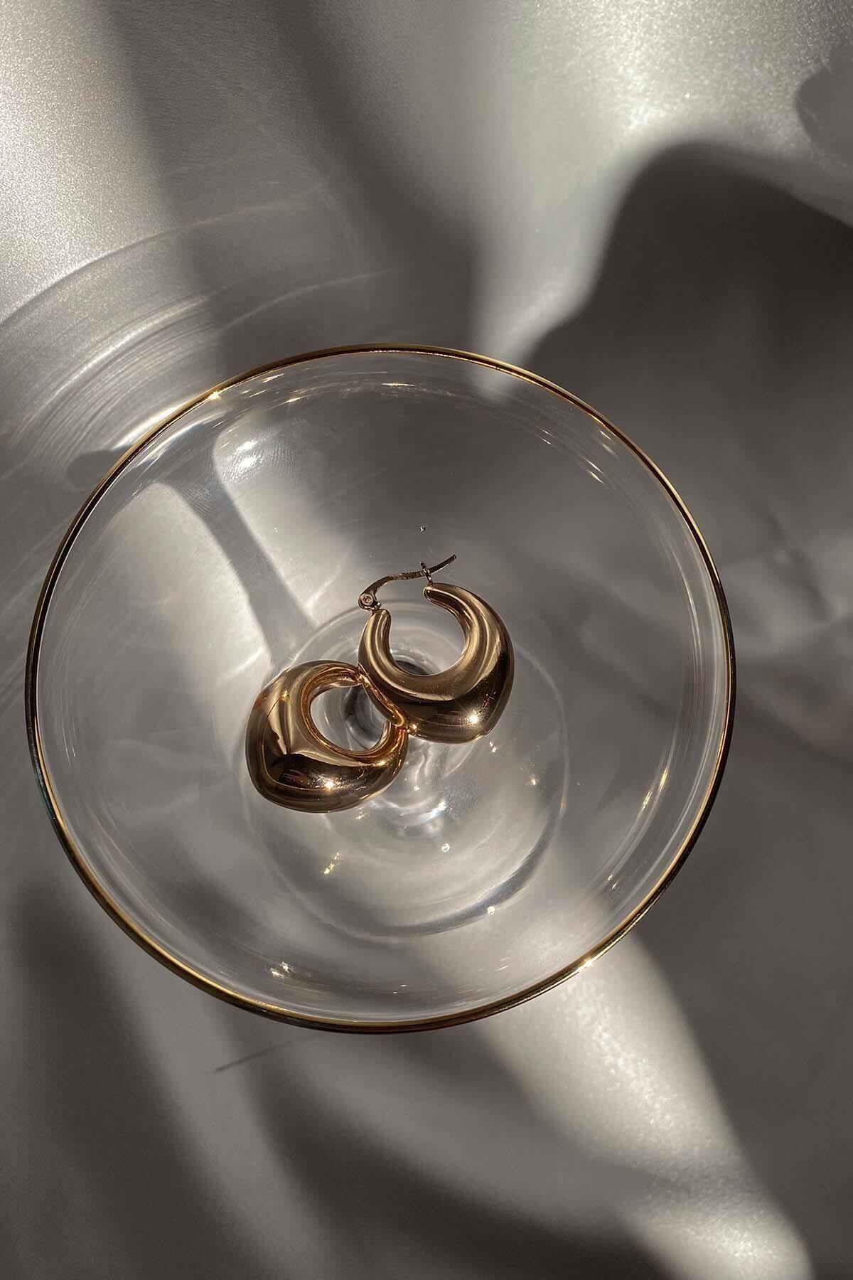 Amoreist Amore.ist Oval Halka Gold Küpe