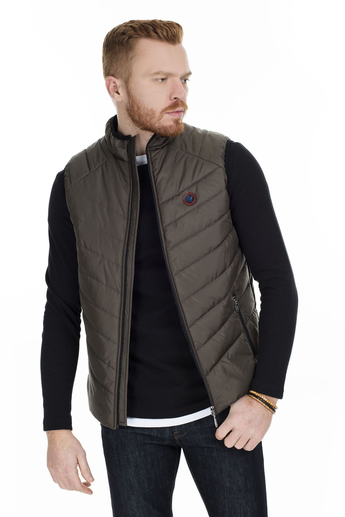 Buratti Dik Yaka Slim Fit Yelek Erkek Yelek 5621504w0