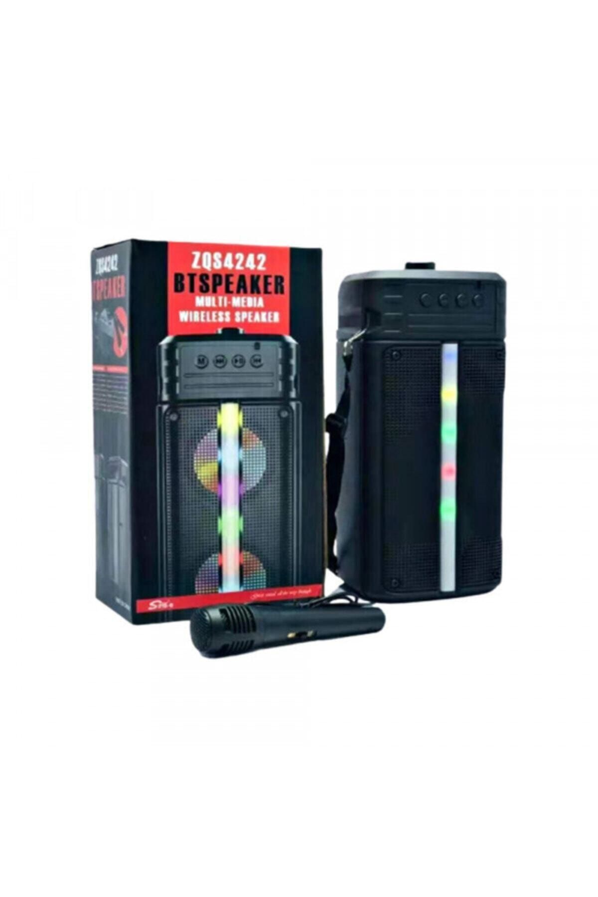 TosyaGritty Kaliteli Mikrofonlu Speaker Zqs-4242 Modeli Işıklı Yüksek Ses