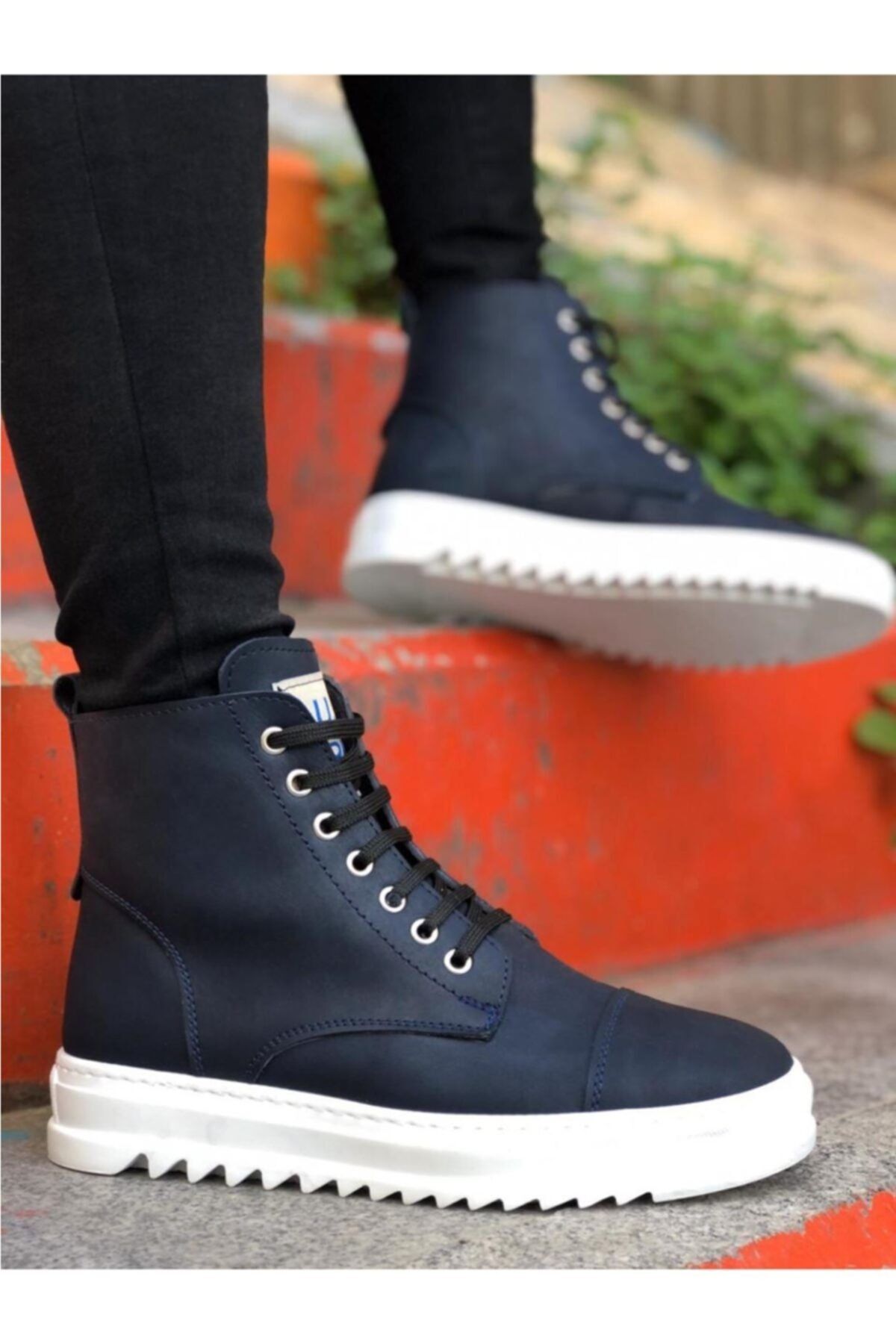 BOA Ba0069 U.s Bağcıklı Maskaret Lacivert Beyaz Taban Casual Erkek Spor Yarım Bilek Bot