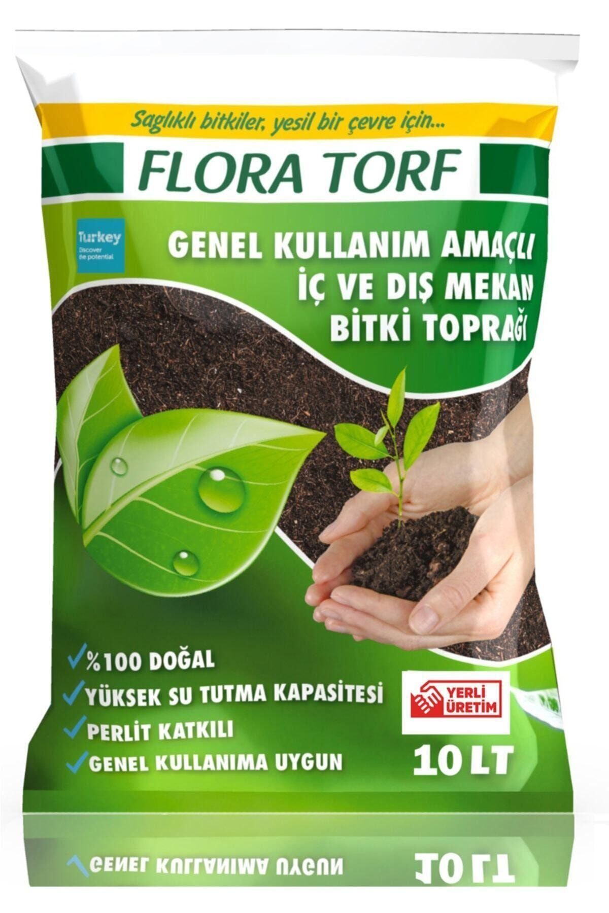 MRF Tropikal&Botanik Flora Torf Saksı Çiçek Toprağı Perlit Katkılı 10 Liitre