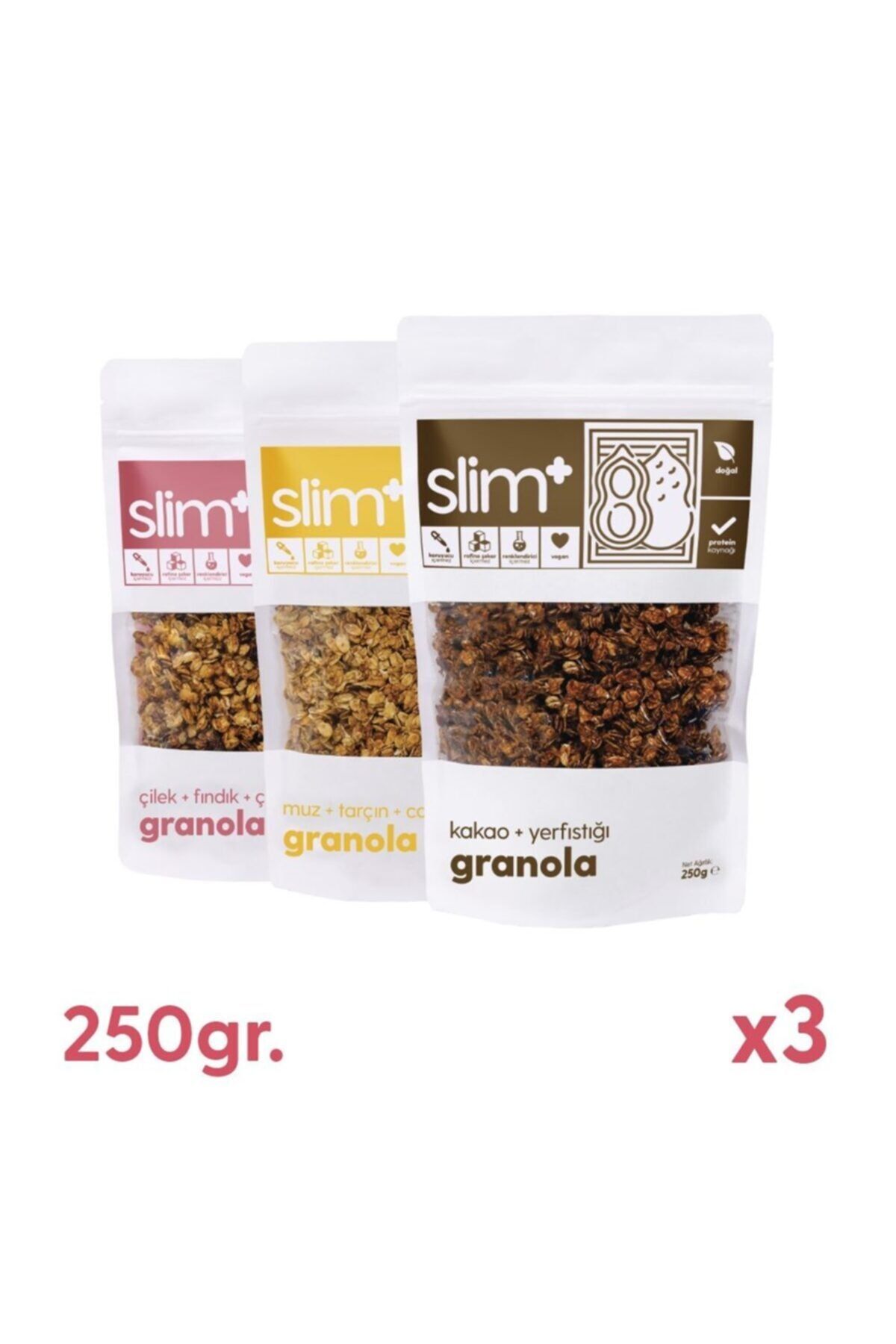 slimplus 3'lü Paket Granola Mix 250 gr