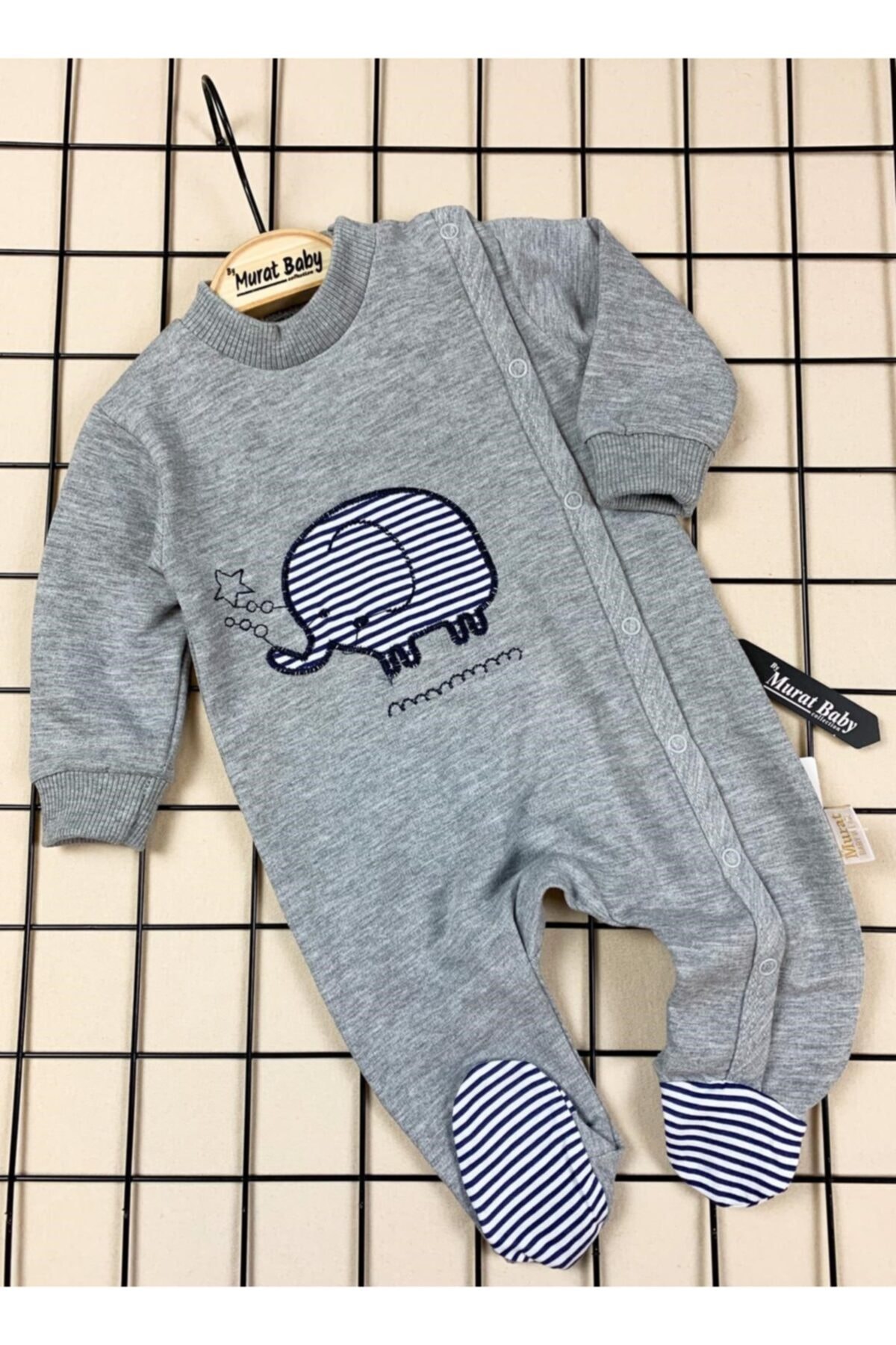 Cavaletta Kids Bebek Tulum Fil Işlemeli Çıtçıtlı