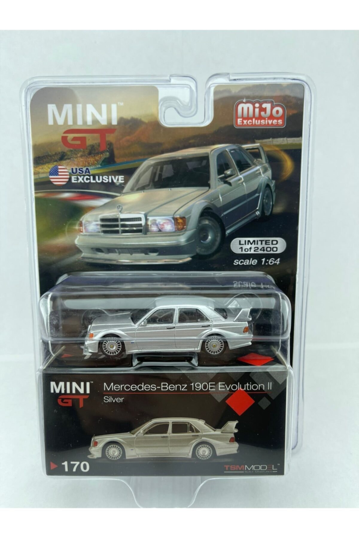 mini gt Mijo Mercedes 190 E Evo2 Gümüş 1:64 Model Araba