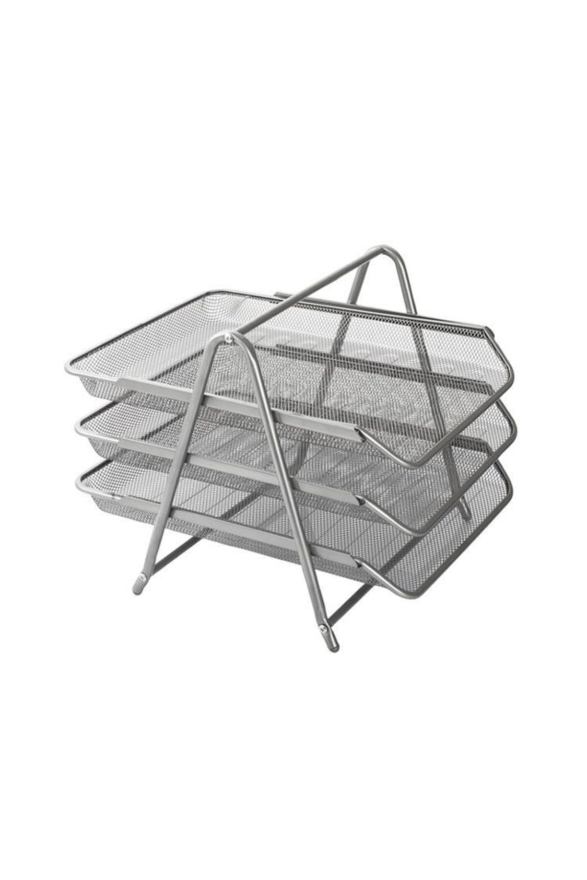KRAF Perfore Evrak Rafı Metal 3 Katlı 460g Gri
