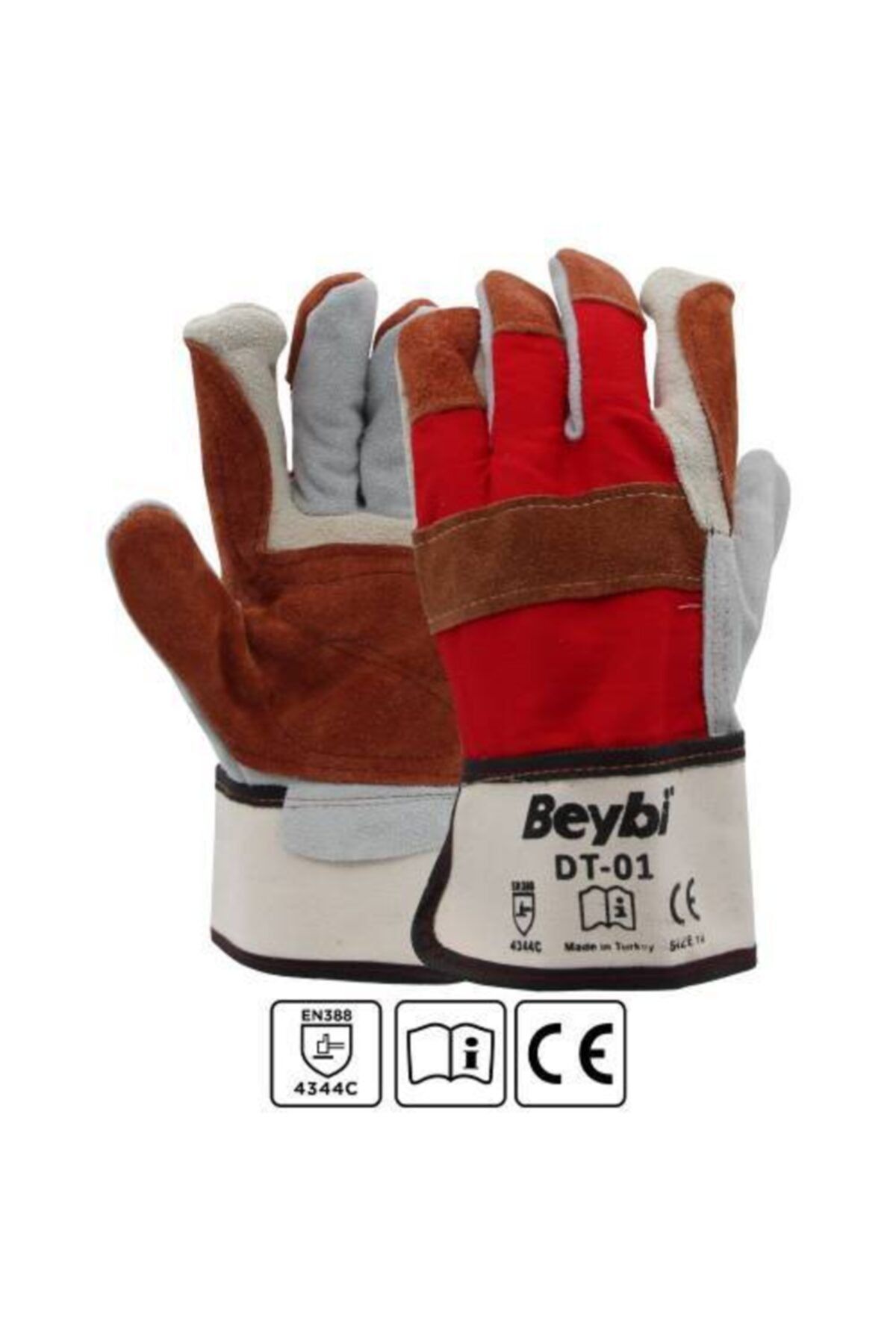 Beybi Dt 01 Deri Kaplı Isıya Dayanıklı Ağır Iş Eldiveni (10lu Paket) 10 Beden