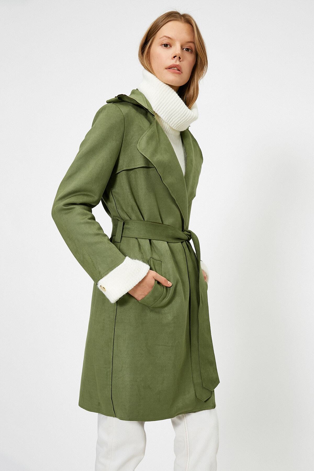 Koton Kadın Yeşil Pardesü 503764818