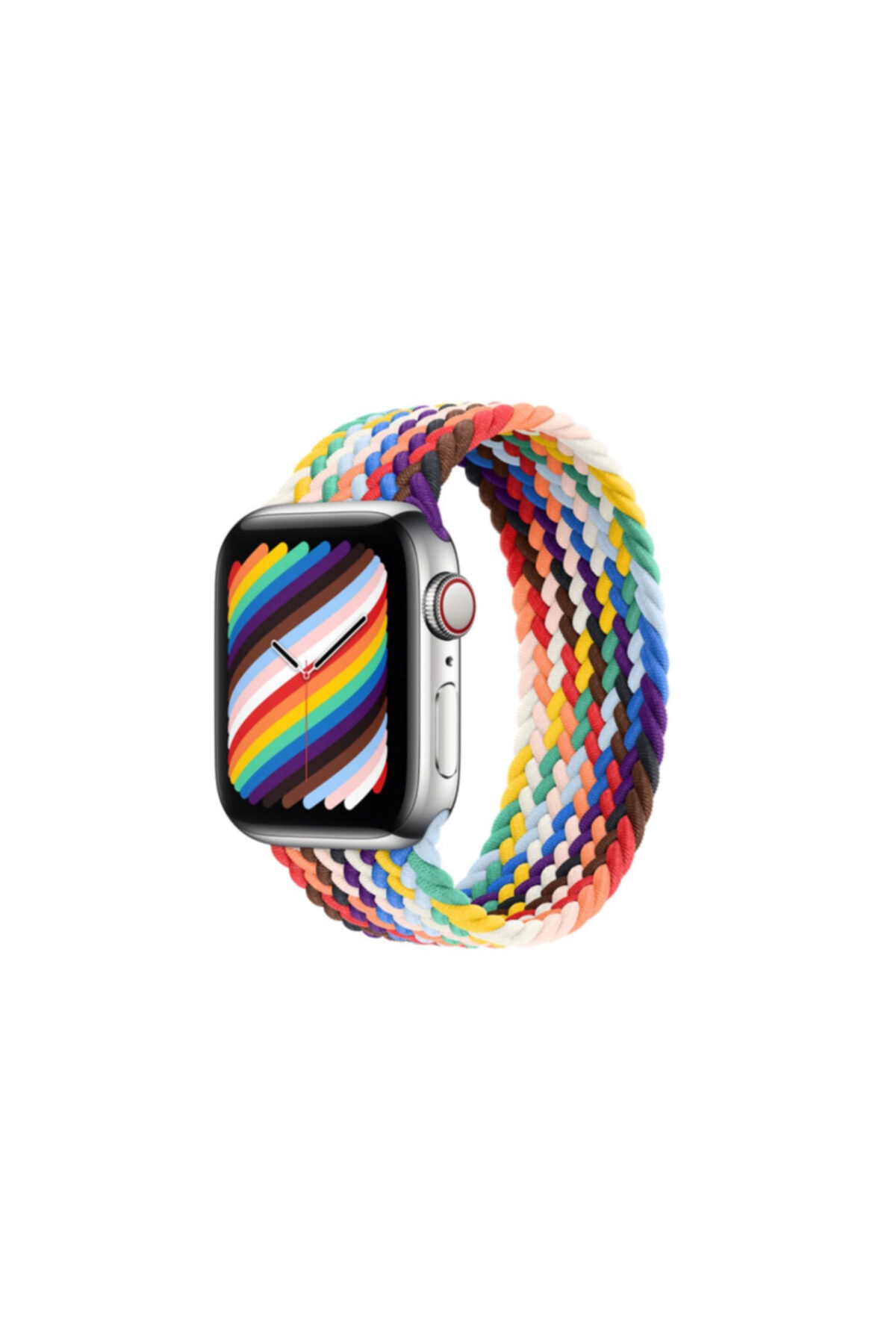 Apple Watch 7 45mm Tek Parça Hasır Örgü Dizayn Large Beden Kordon