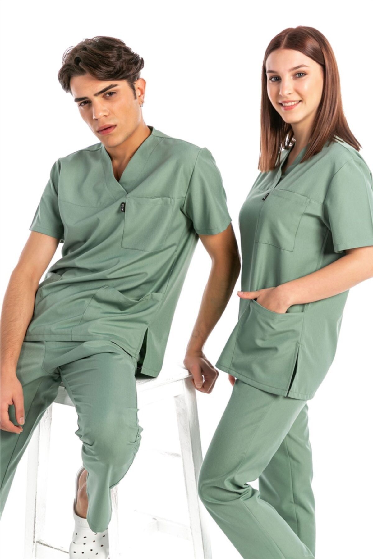 Çatı Medikal Goldalpaka Basic - Doktor Hemşire Forma Takımı, Çağla Yeşil