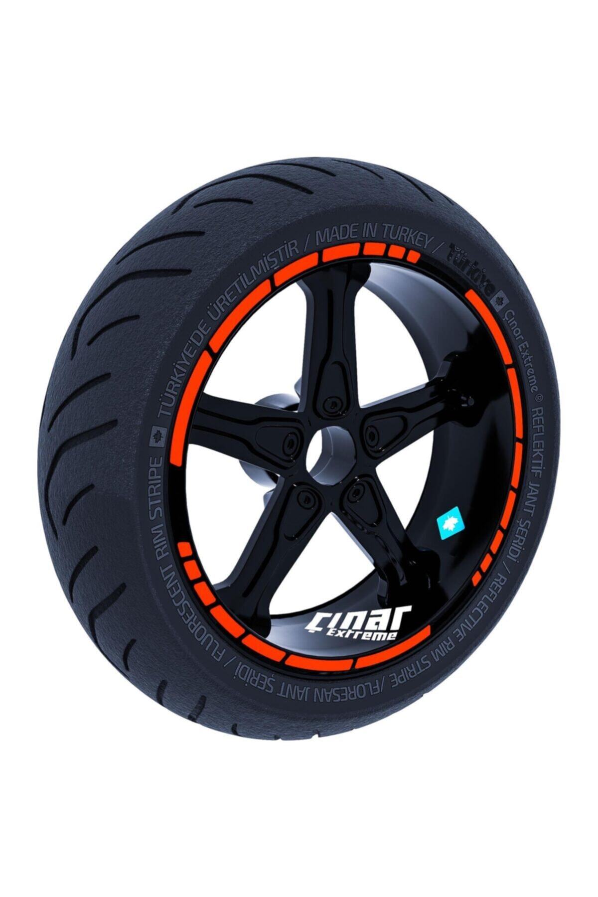 Çınar Extreme Floresan Turuncu Moto Gp Stili Jant Şeridi Sticker