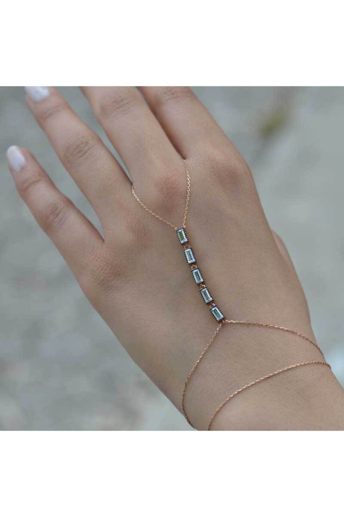 EnginGold Baget Taşlı Rose Altın Şahmeran