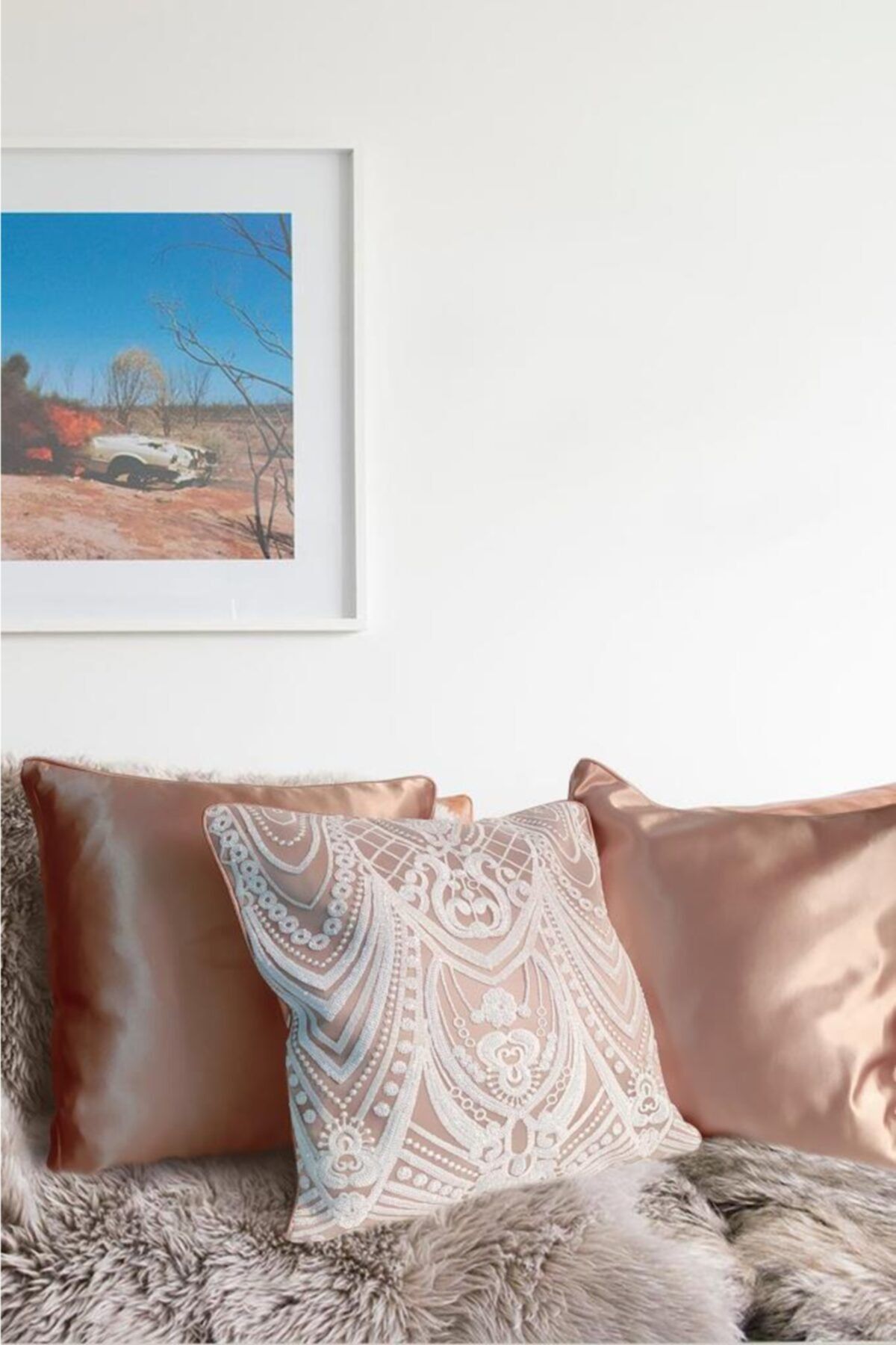 Dream Catcher 3'lü Desenli Payet Ve Saten Dekoratif Kırlent, Yastık Kılıfı