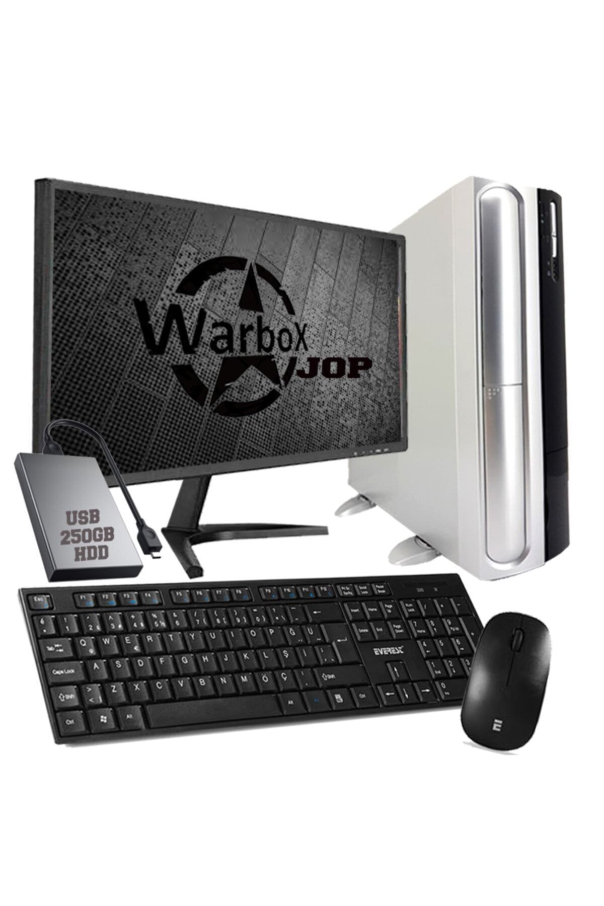 WARBOX Jops I3 4130 8gb Ram 128gb Ssd 250gb Harici Hdd 18.5\