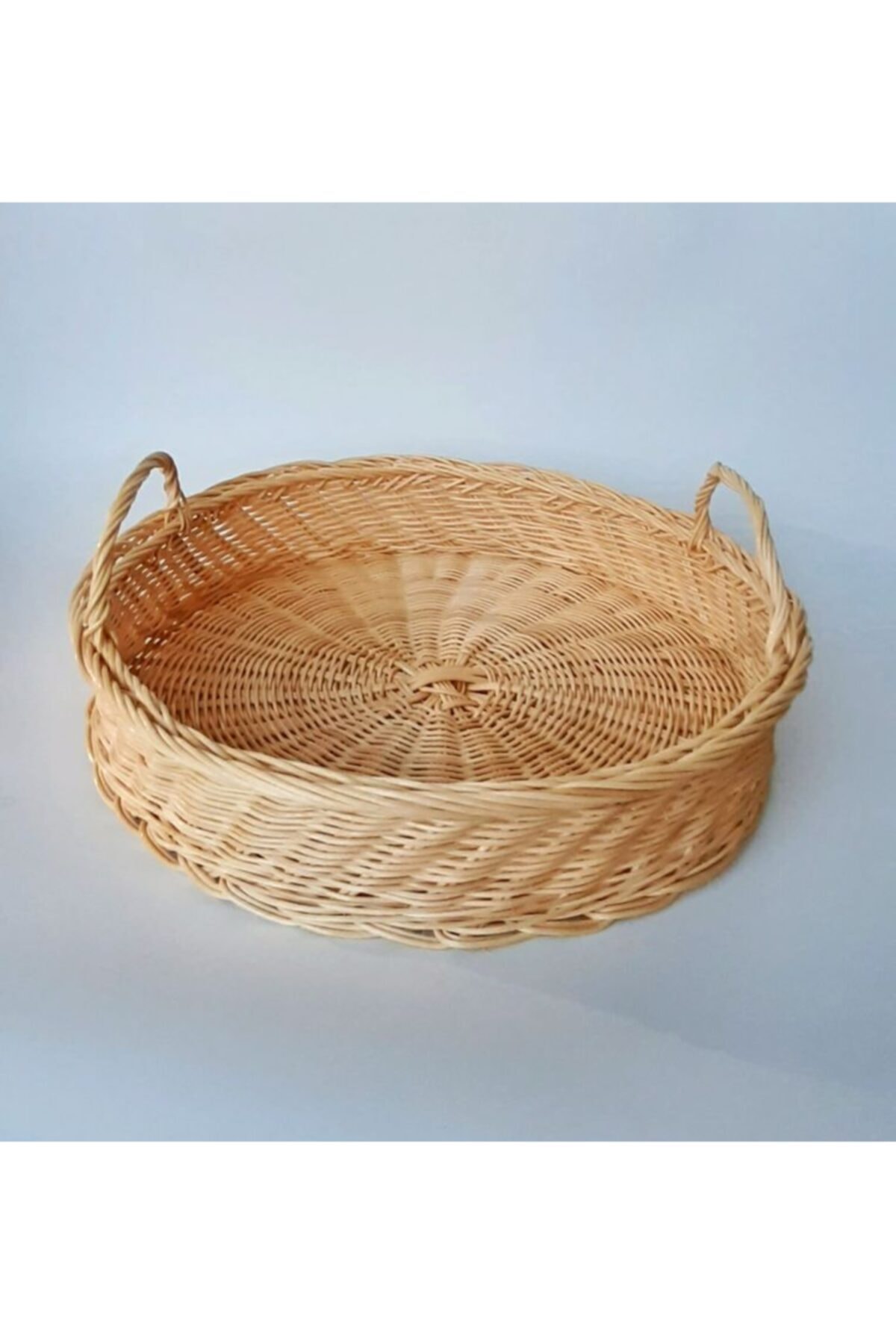 zambaktekstil Doğal El Yapımı Rattan Bambu Tepsi