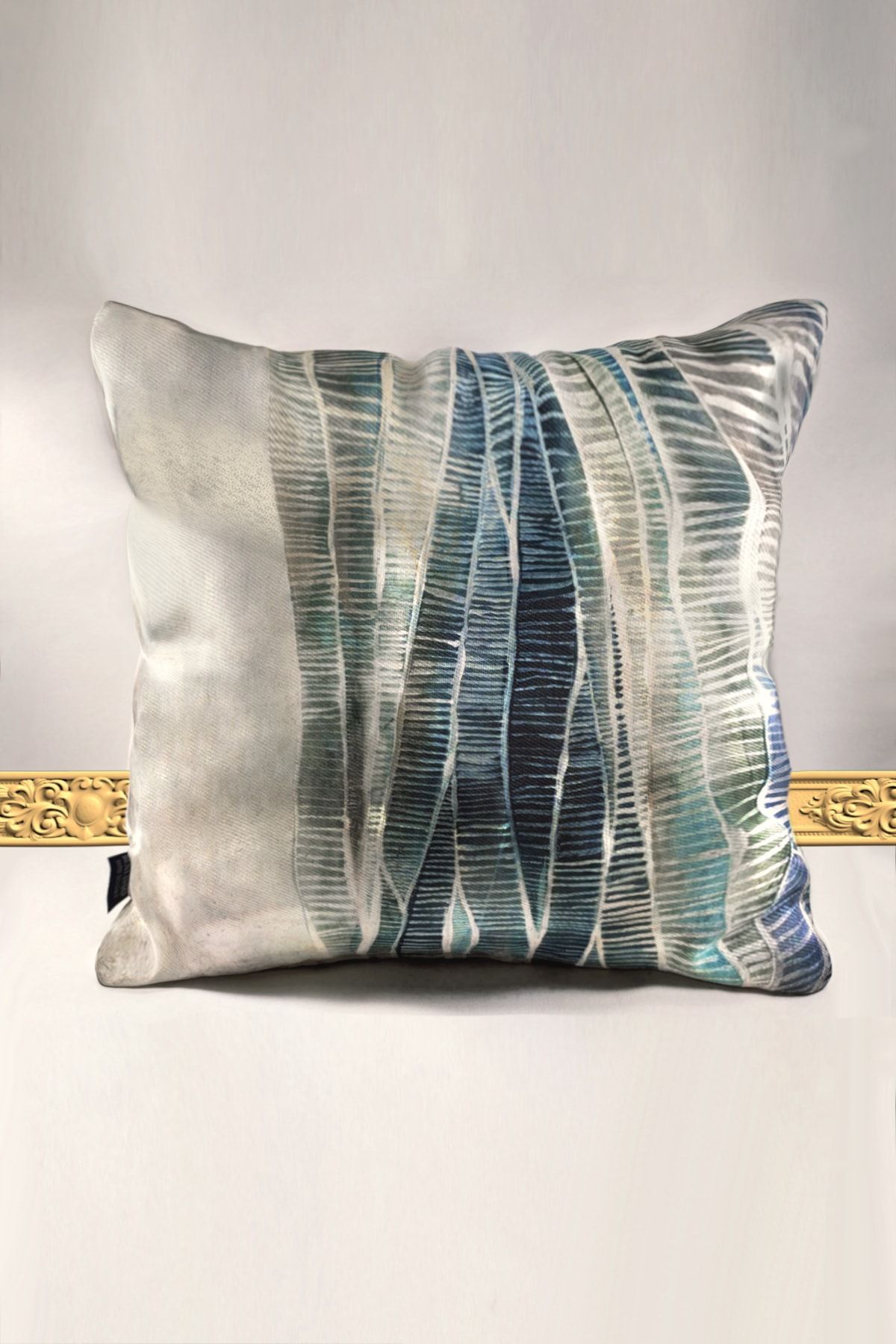 BENLİSSO HOME Çift Taraflı Kırlent Kılıfı 45x45 Özel Tasarım (SU YEŞİLİ)