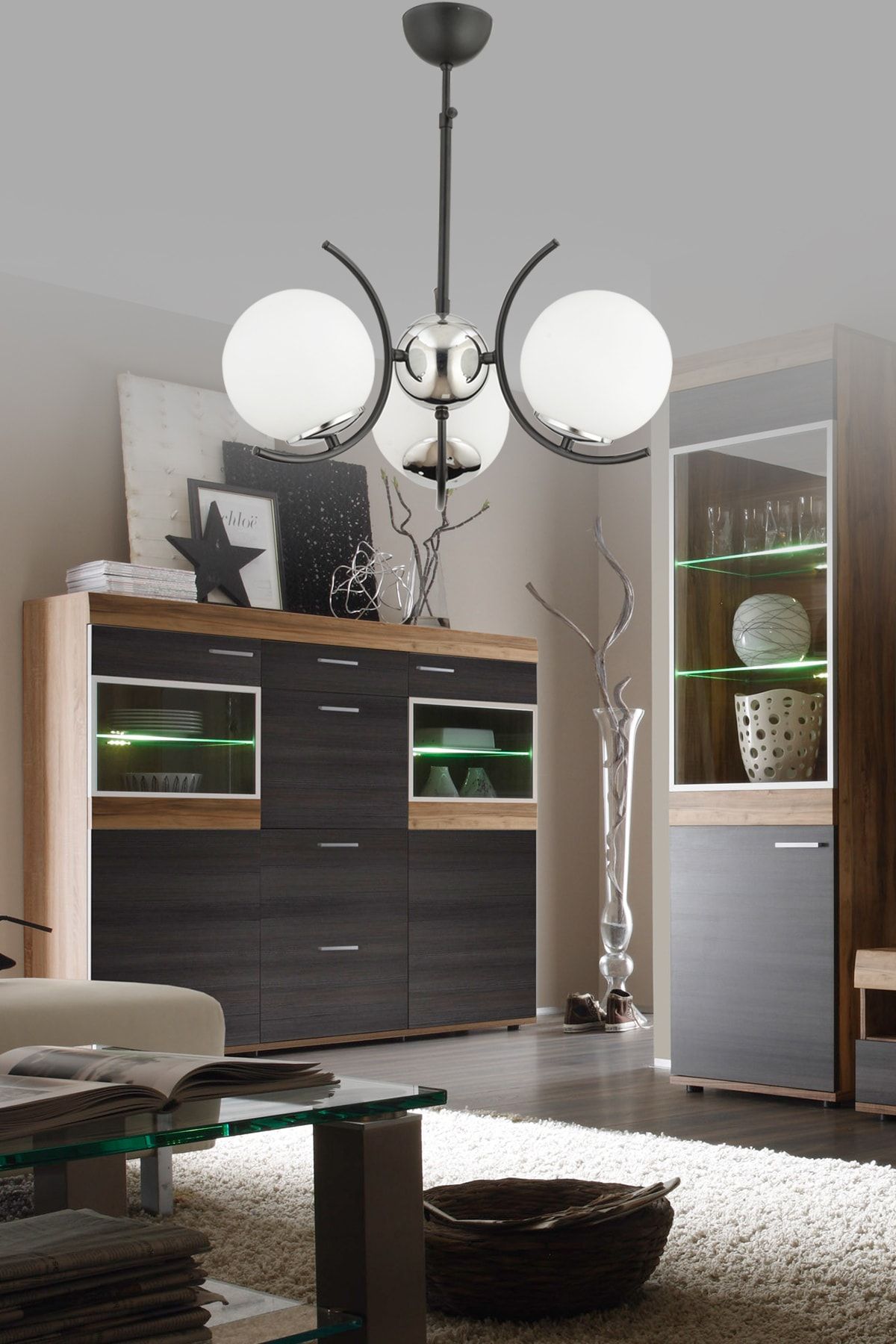 ESSLİGHT Lilyum 3 Lü Modern Beyaz Glop Camlı Avize