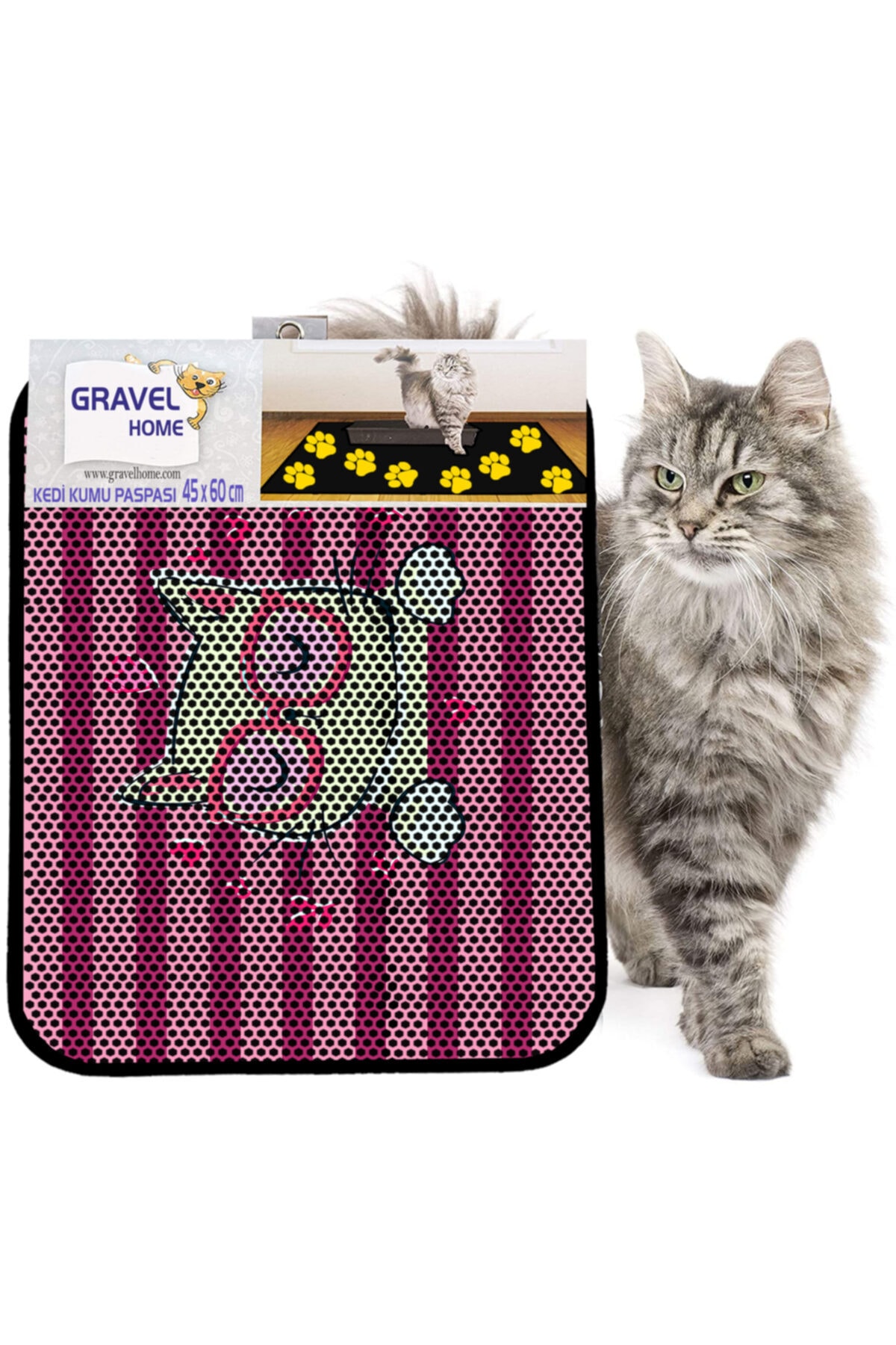 Gravel Kedi Kumu Paspası Yeni Sezon 45 X 60 Cm Nrszn0002