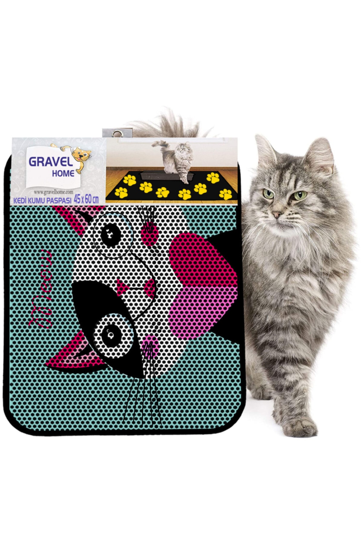 Gravel Kedi Kumu Paspası Yeni Sezon 45 X 60 cm Nrszn0220