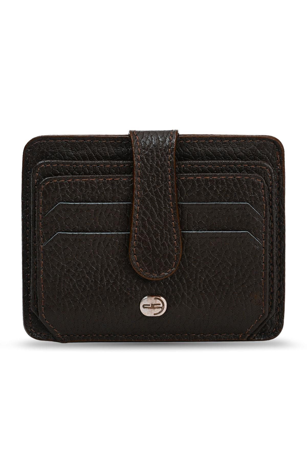 Deri Company Erkek Hakiki (gerçek) Deri Cüzdan Kartlık Floater Desenli Kahverengi Kahverengi (878kk) 113516