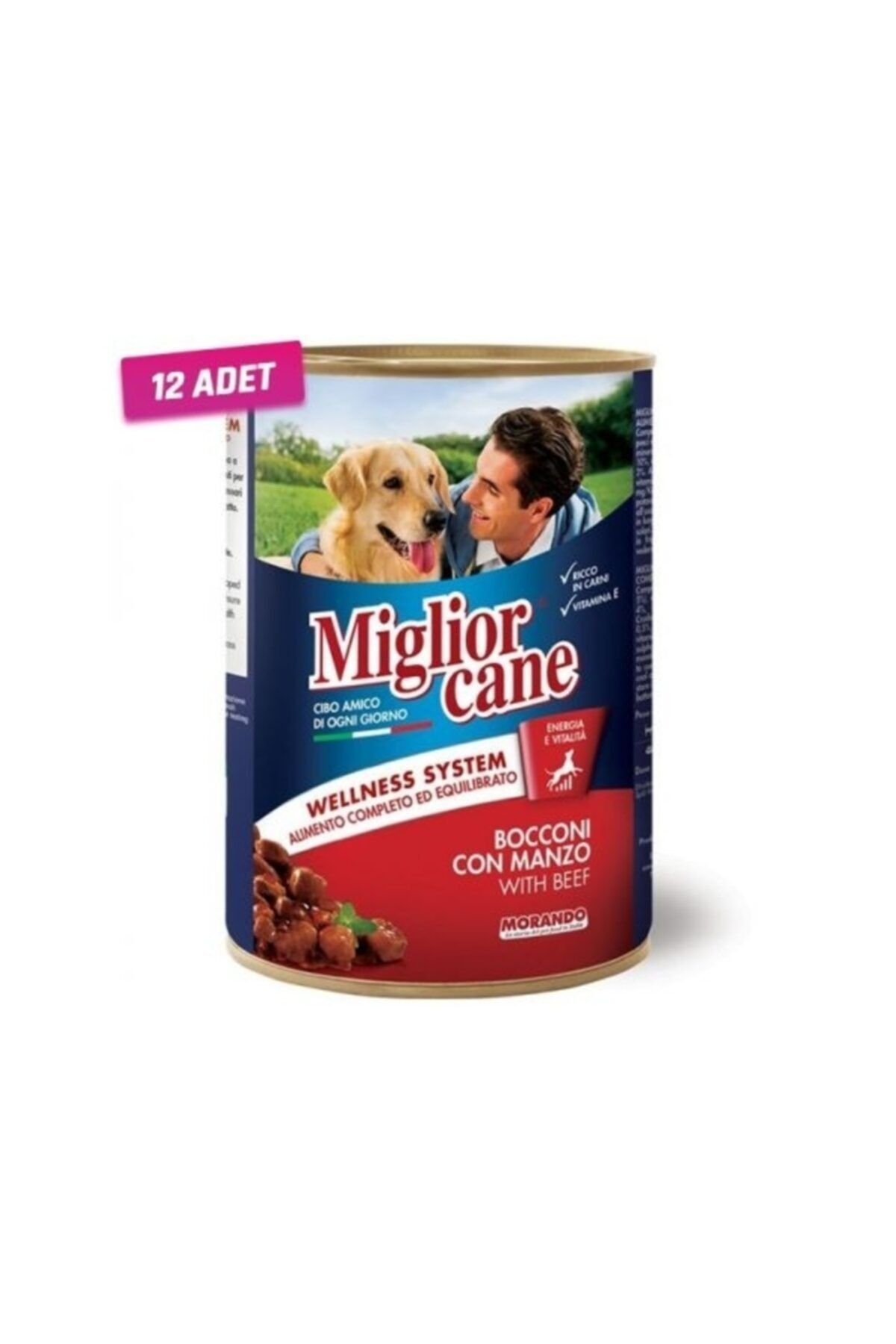 Miglior 12 Adet - Biftekli Yetişkin Köpek Konservesi 405 gr