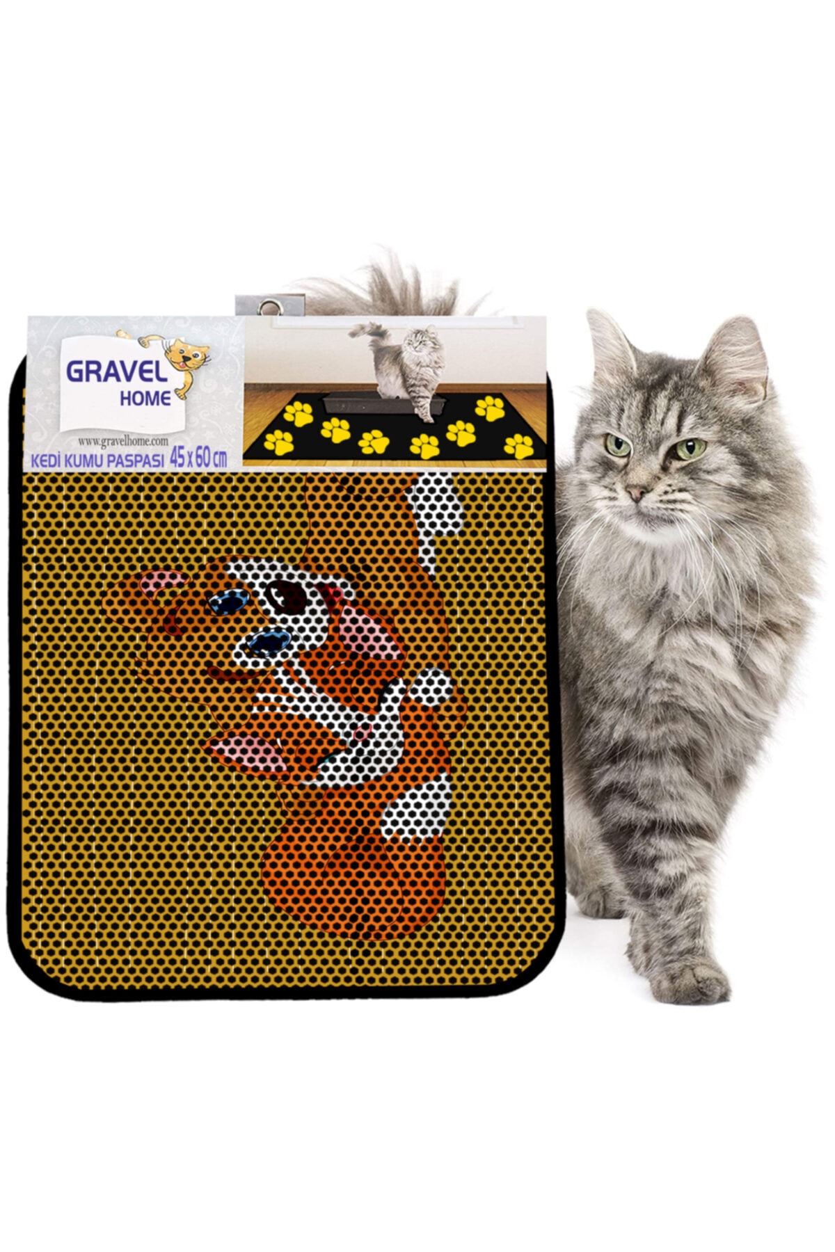 Gravel Kedi Kumu Paspası Yeni Sezon 45 X 60 Cm Nrszn0021