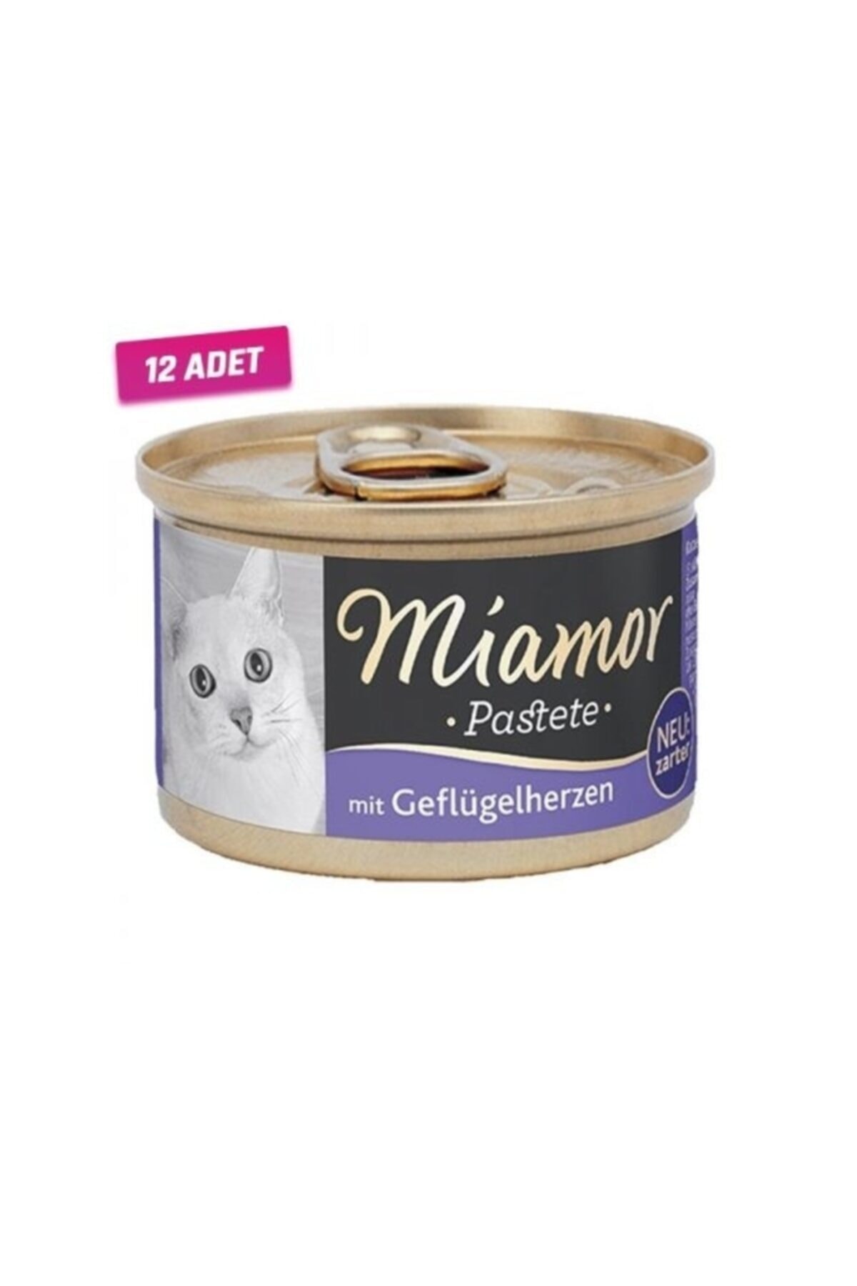 Miamor 12 Adet - Pastete Yürekli Tahılsız Kedi Konservesi 85 gr