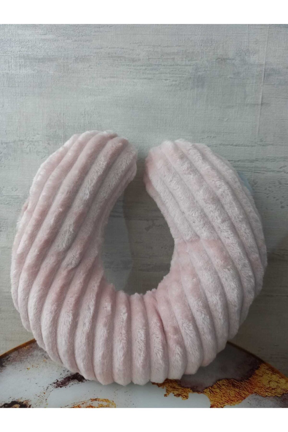 biocotton Visco Ortopedik Seyahat Boyun Yastığı Pembe