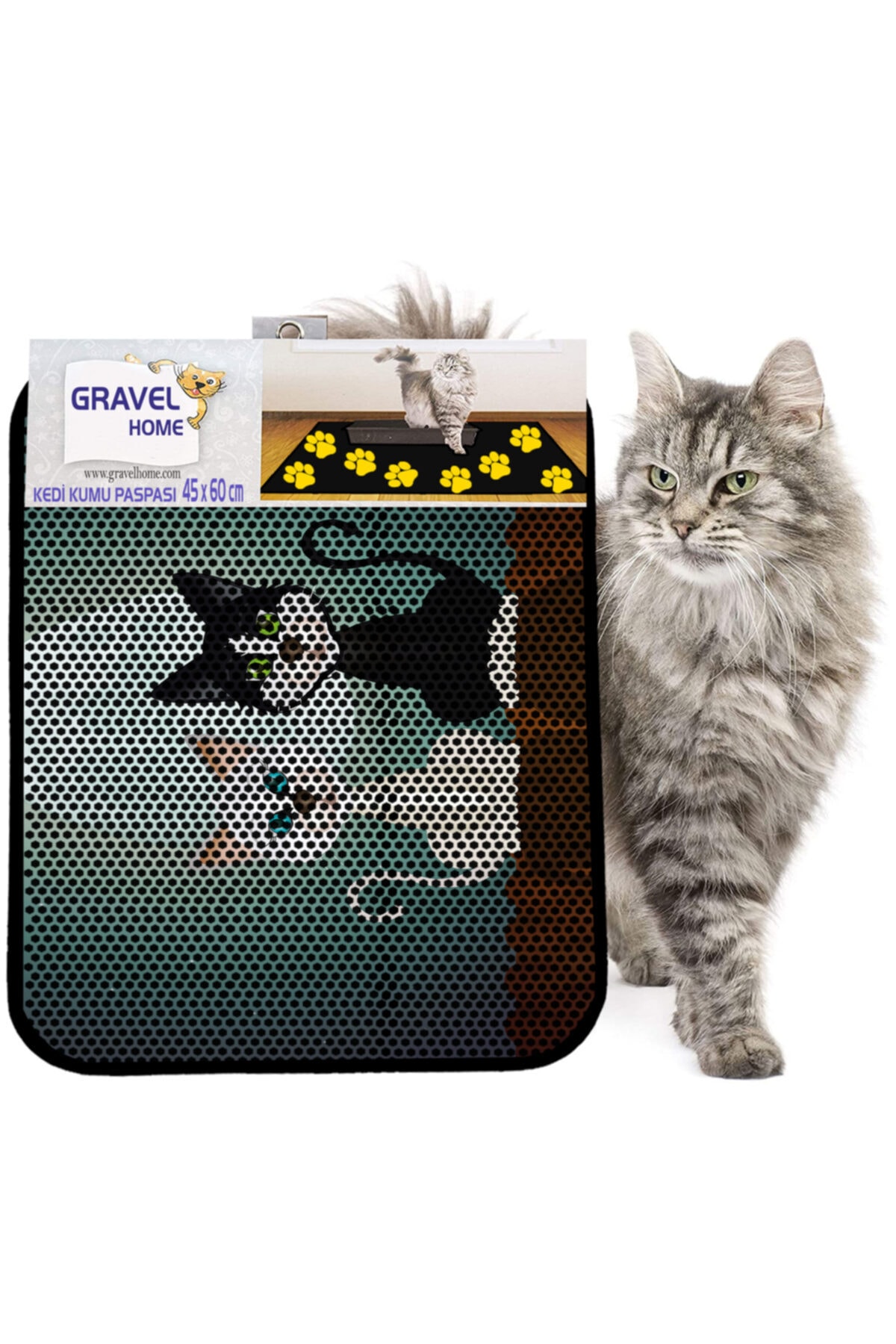Gravel Kedi Kumu Paspası Yeni Sezon 45 X 60 Cm Nrszn0026