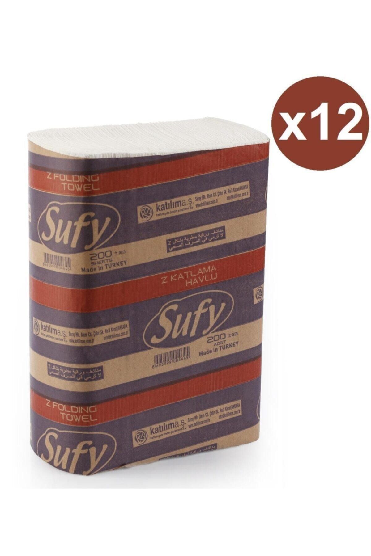 SUFY Z Katlamalı Havlu Kağıt 200'lü X 12 Adet (Koli)