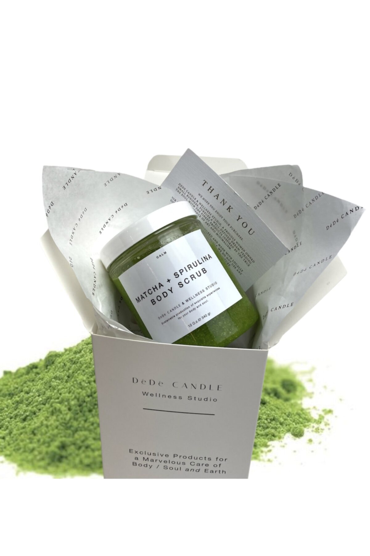 DeDe Candle & Wellness Studio Matcha + Spirulina Body Scrub
