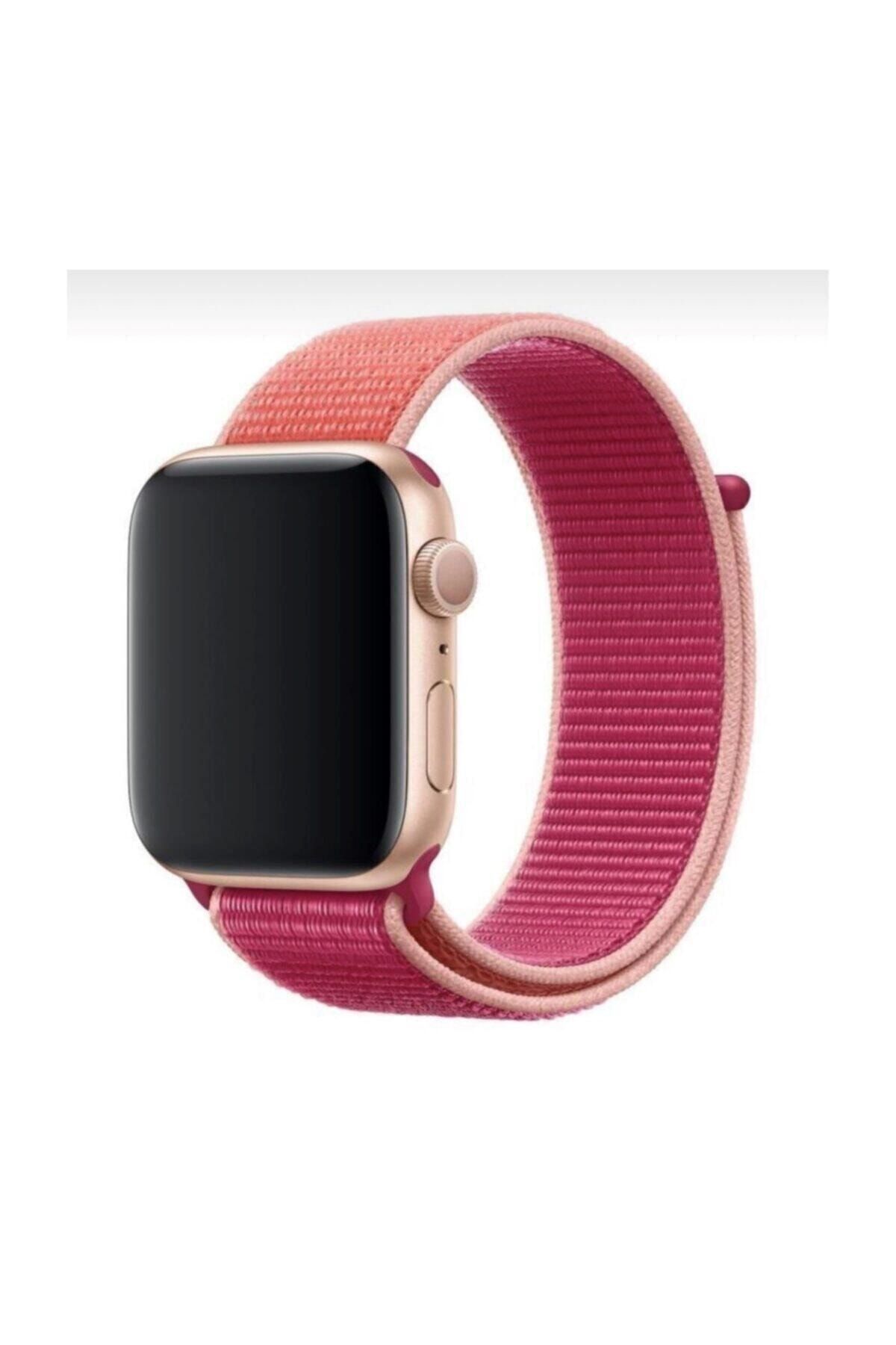 Mahzen Apple Watch 1-2-3-4-5 Serisi 42mm - 44mm Uyumlu Spor Loop Kordon