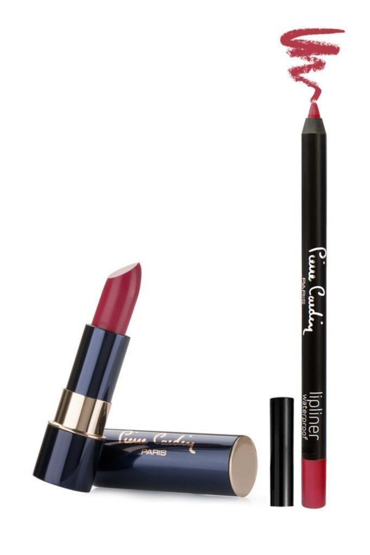 Pierre Cardin Matte Rouge Mat Ruj Russian Red - Lipliner Suya Dayanıklı Dudak Kalemi- 2'li Set
